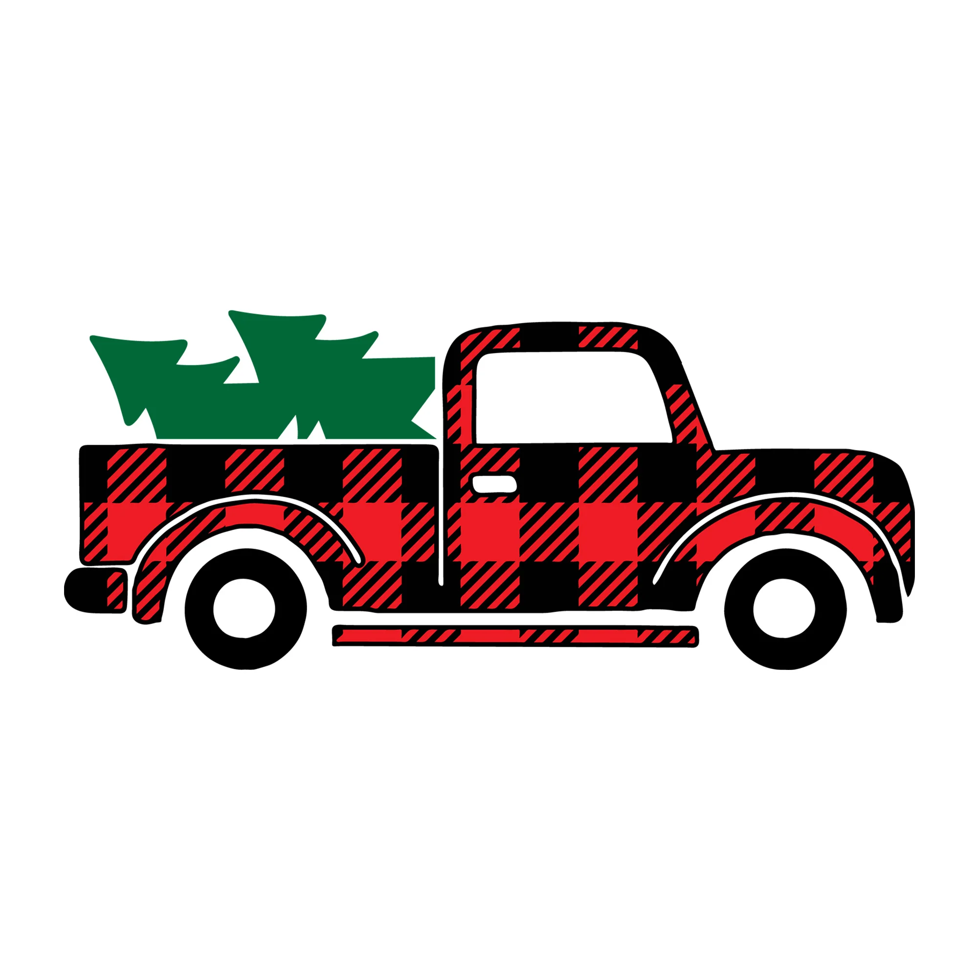 Plaid Christmas Truck SVG
