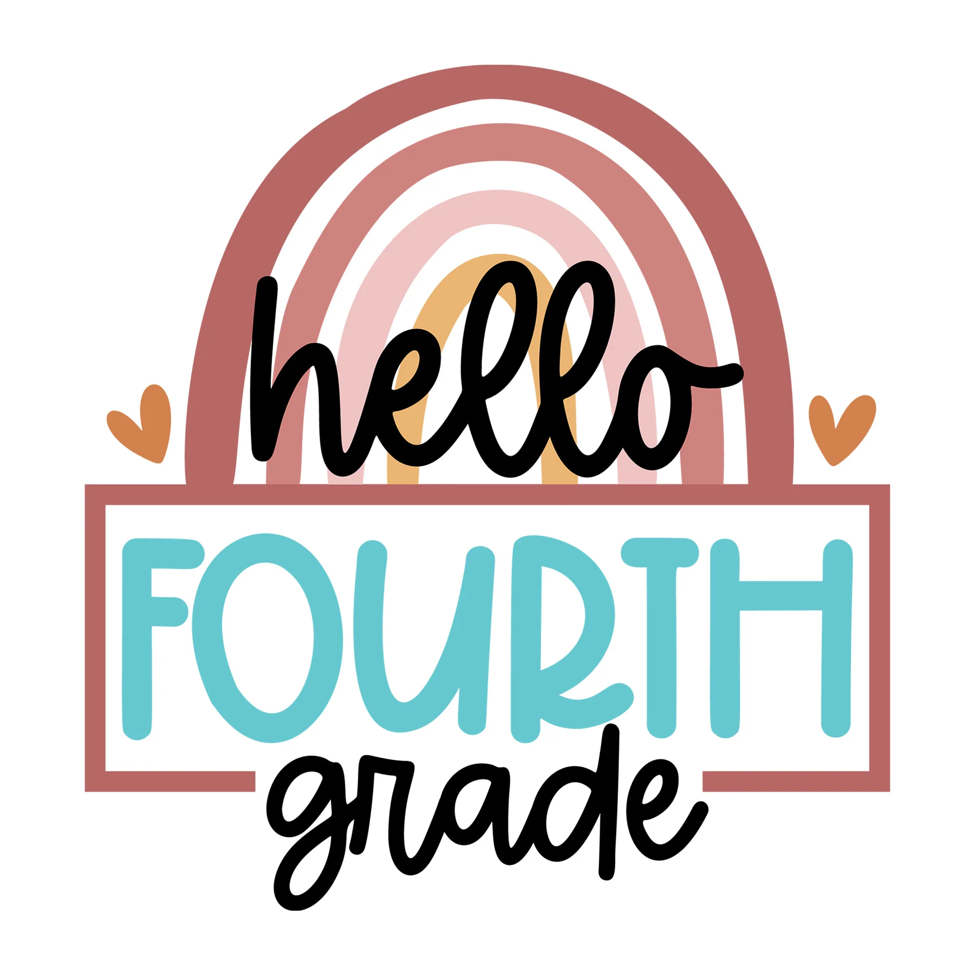 Rainbow Hello Fourth Grade SVG