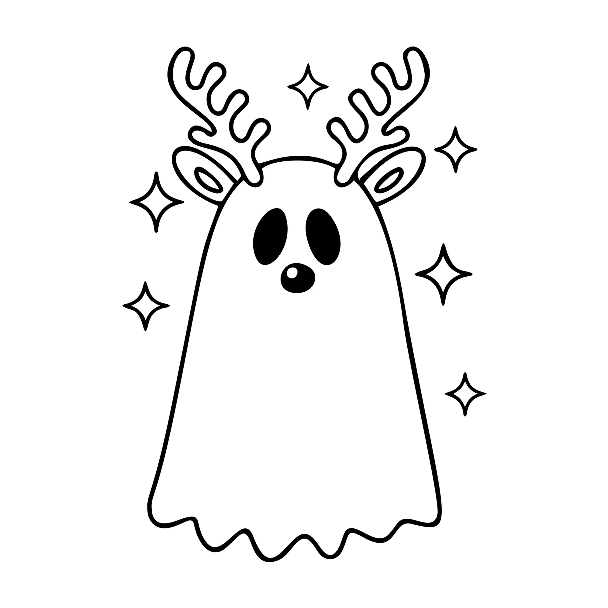 Reindeer Ghost SVG
