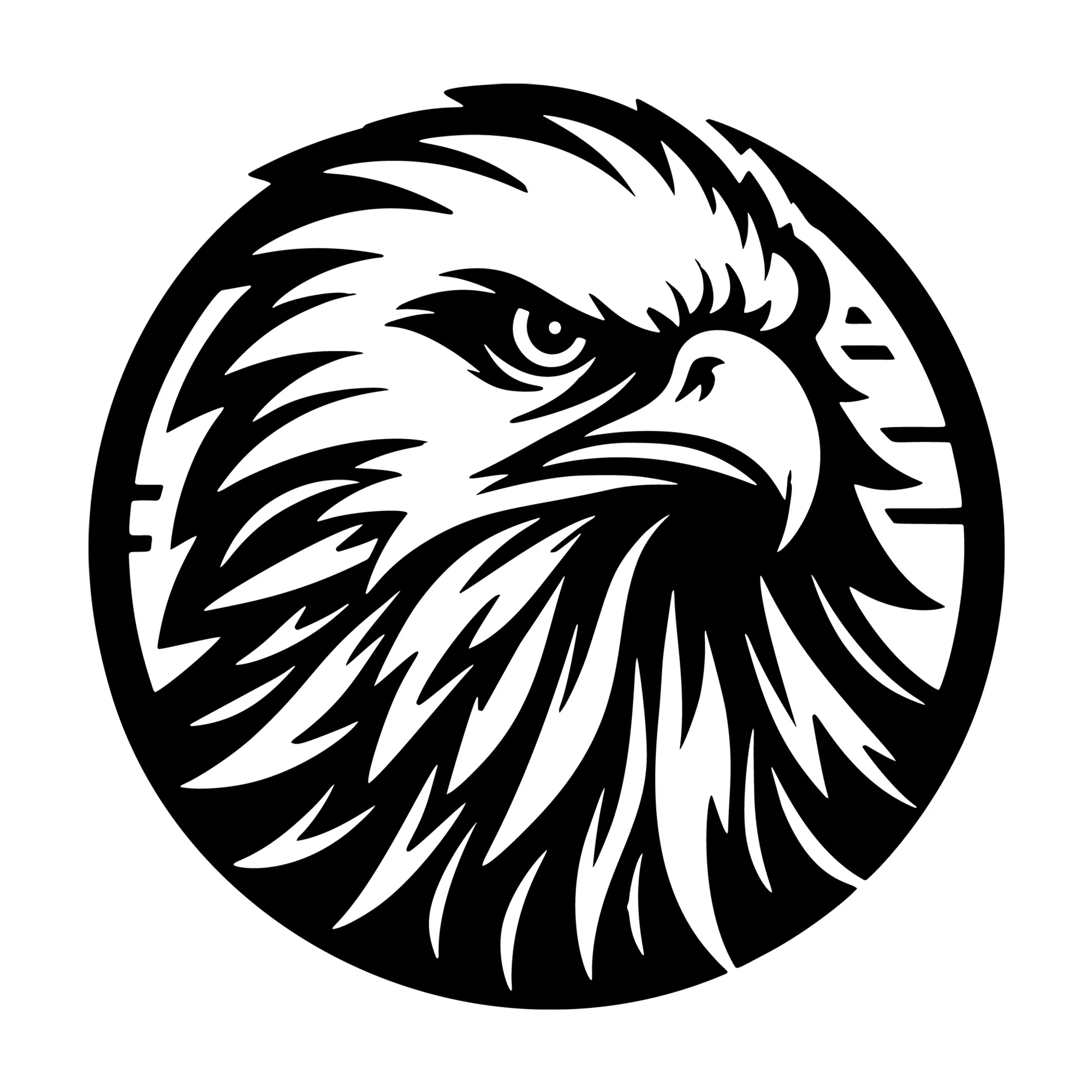 Round Eagle Head SVG
