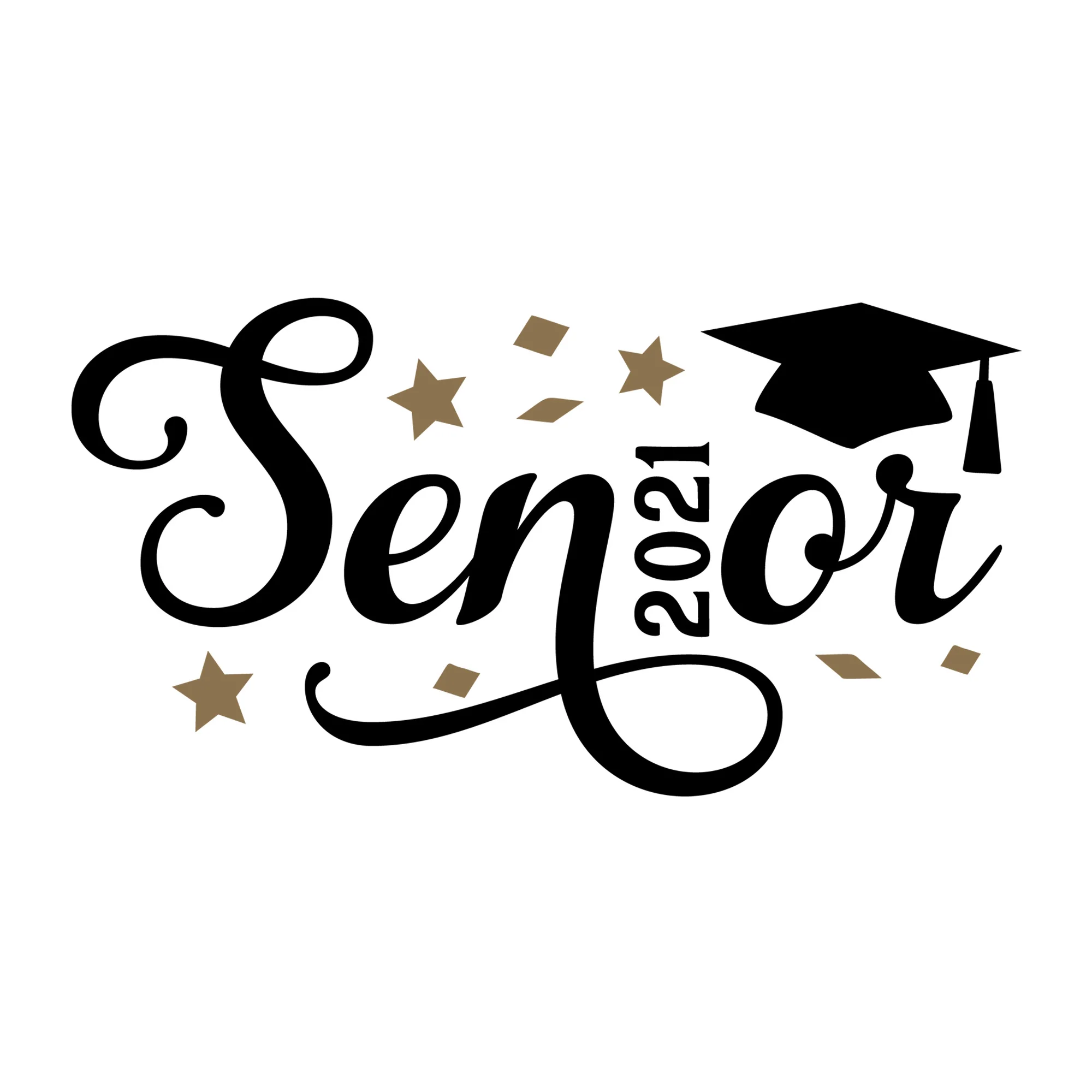 Senior Cursive 2021 SVG