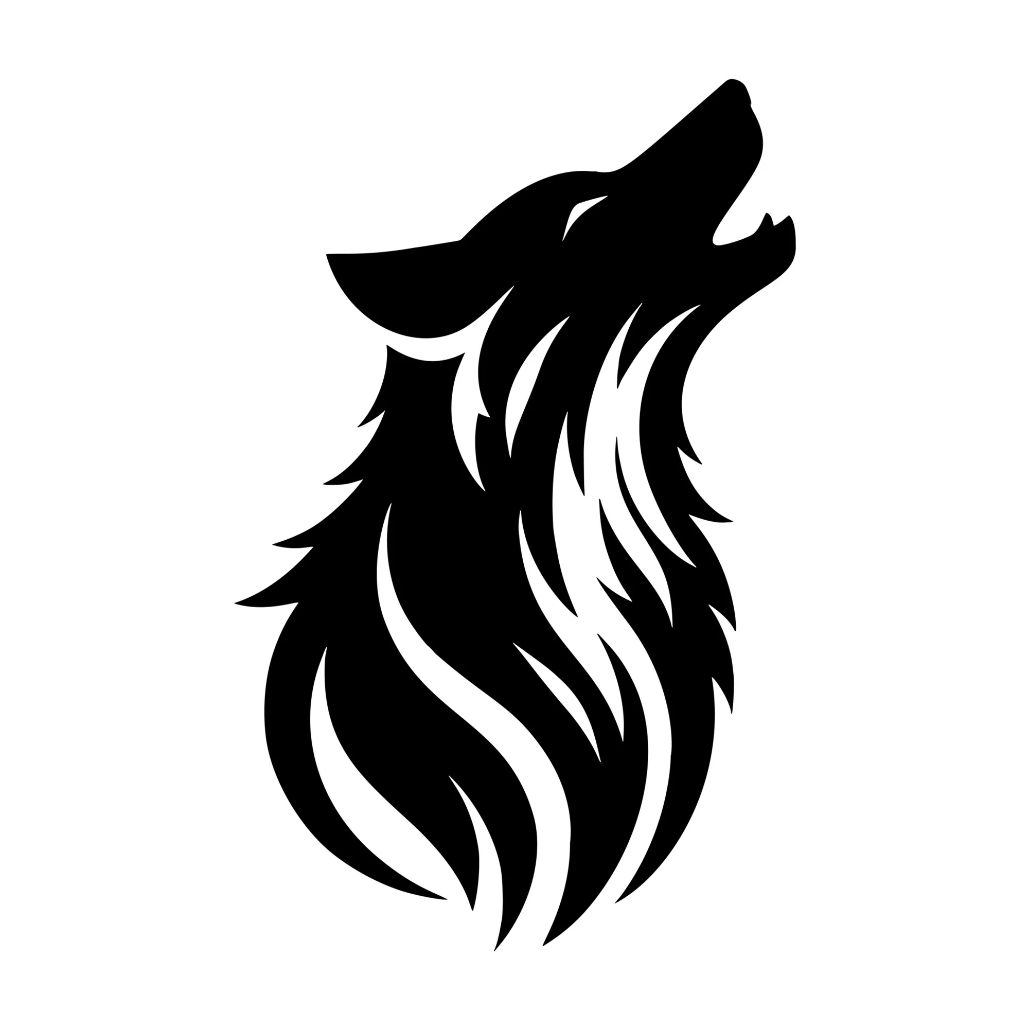 Sleek Wolf Howling SVG