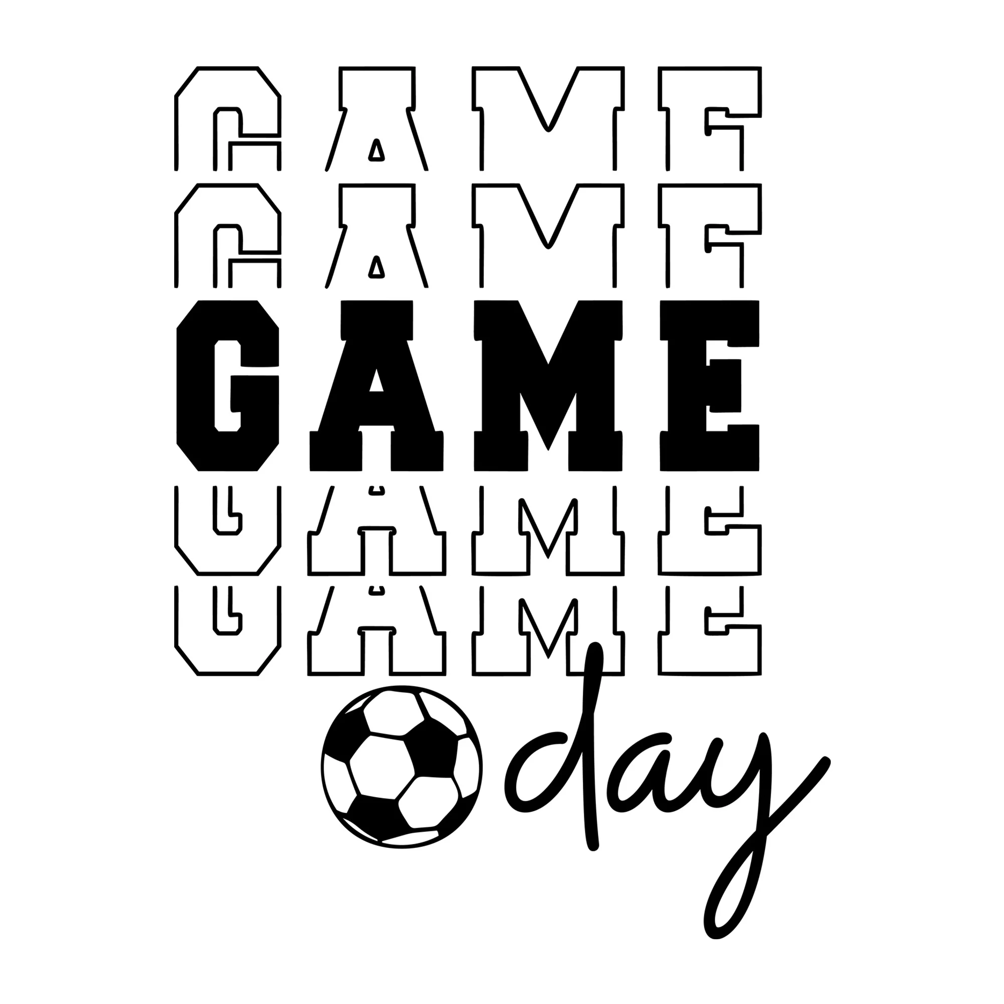 Soccer Game Day Stacked SVG
