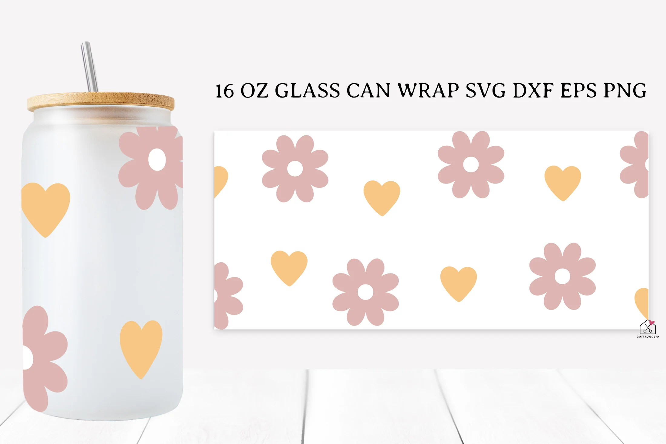 Spring Flower 16 Oz Glass Can Wrap SVG Bundle - Image 3