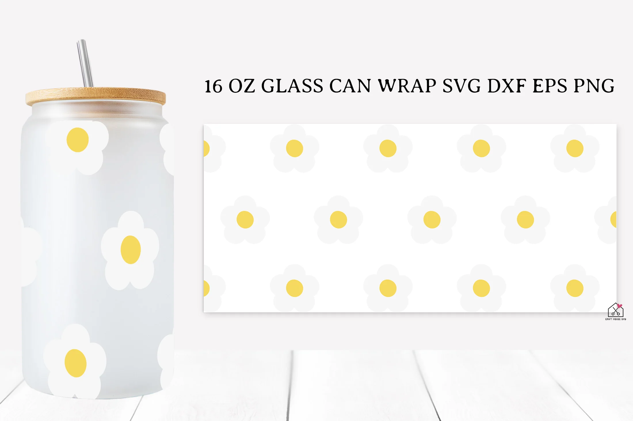 Spring Flower 16 Oz Glass Can Wrap SVG Bundle - Image 6