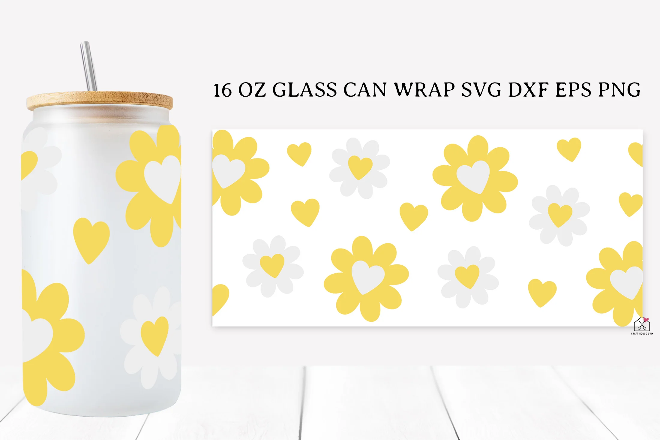 Spring Flower 16 Oz Glass Can Wrap SVG Bundle - Image 8