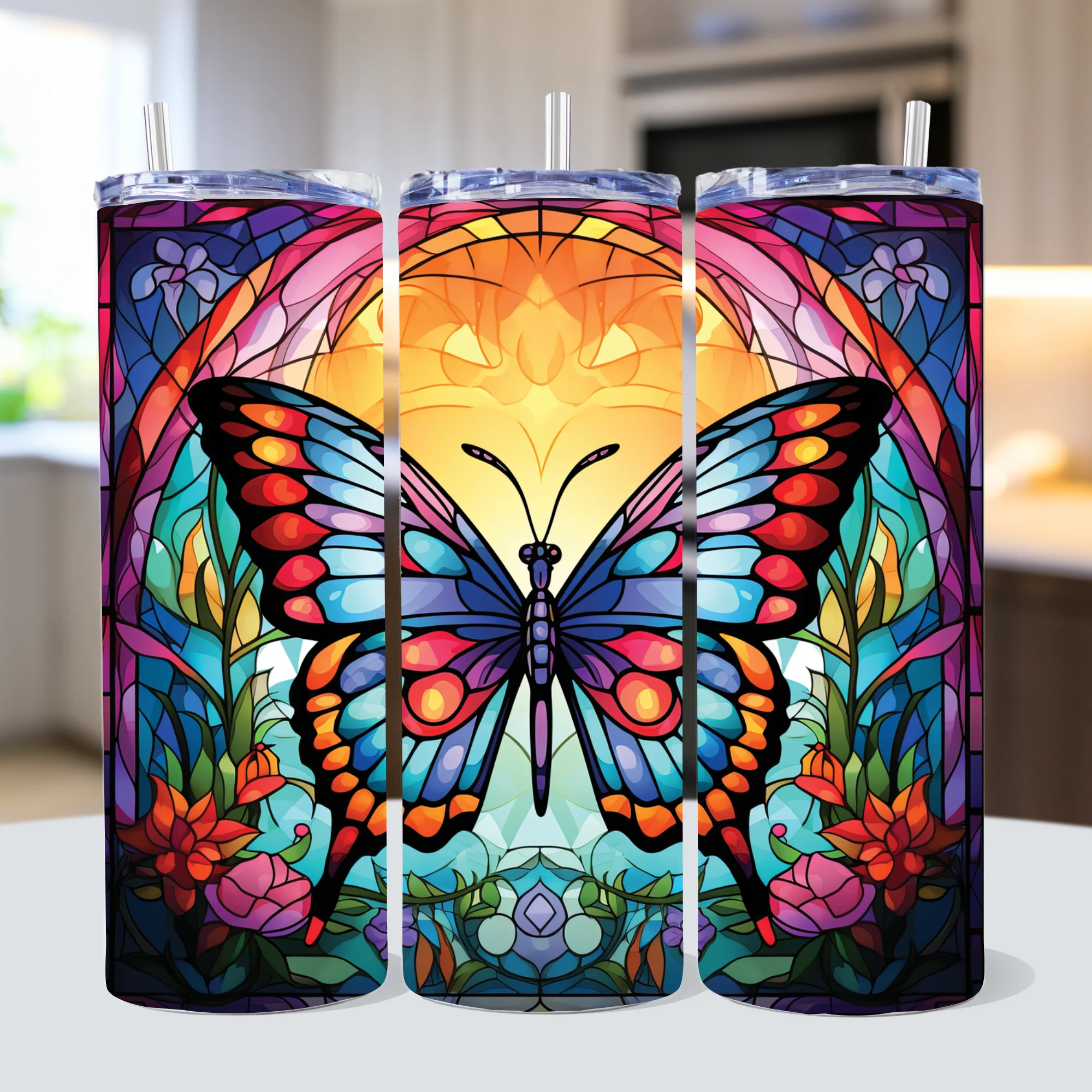 Stained Glass 20 oz Tumbler Sublimation Bundle PNG - Image 2