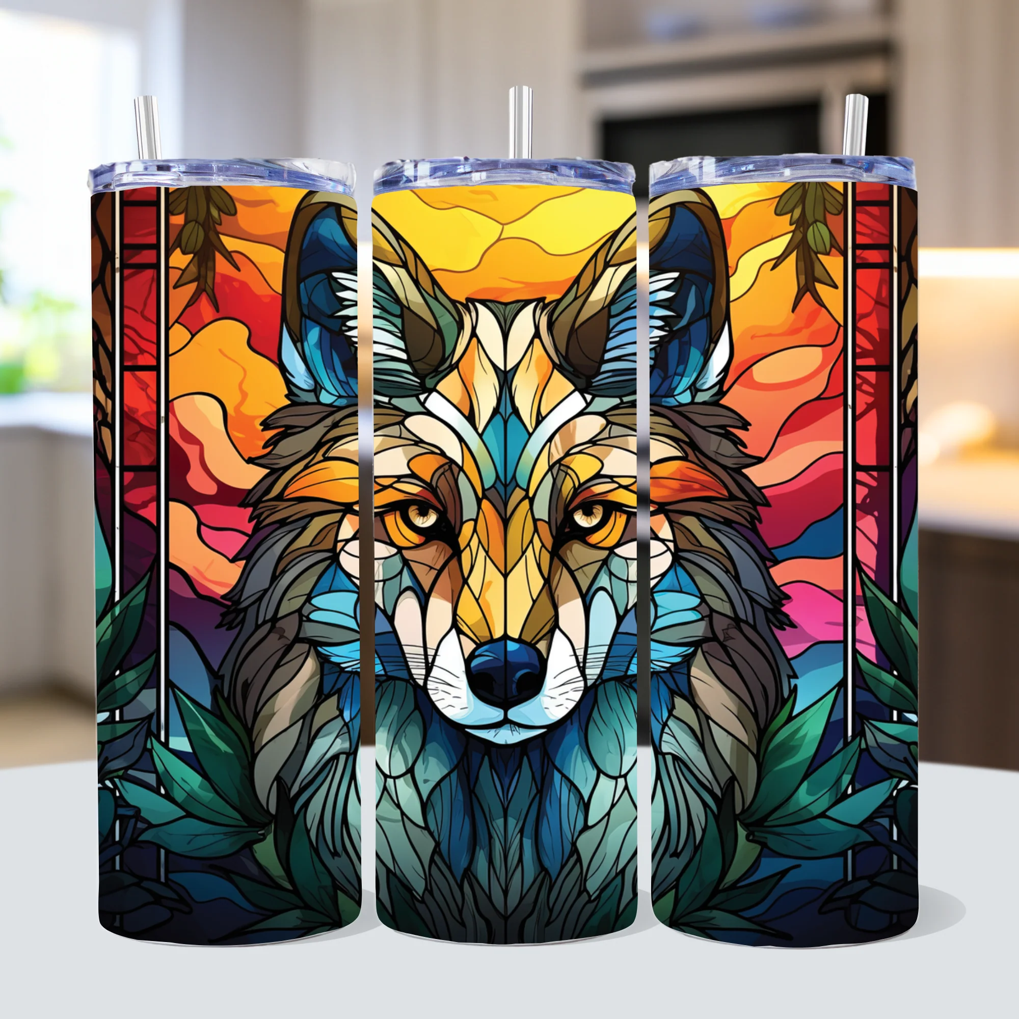 Stained Glass 20 oz Tumbler Sublimation Bundle PNG - Image 3