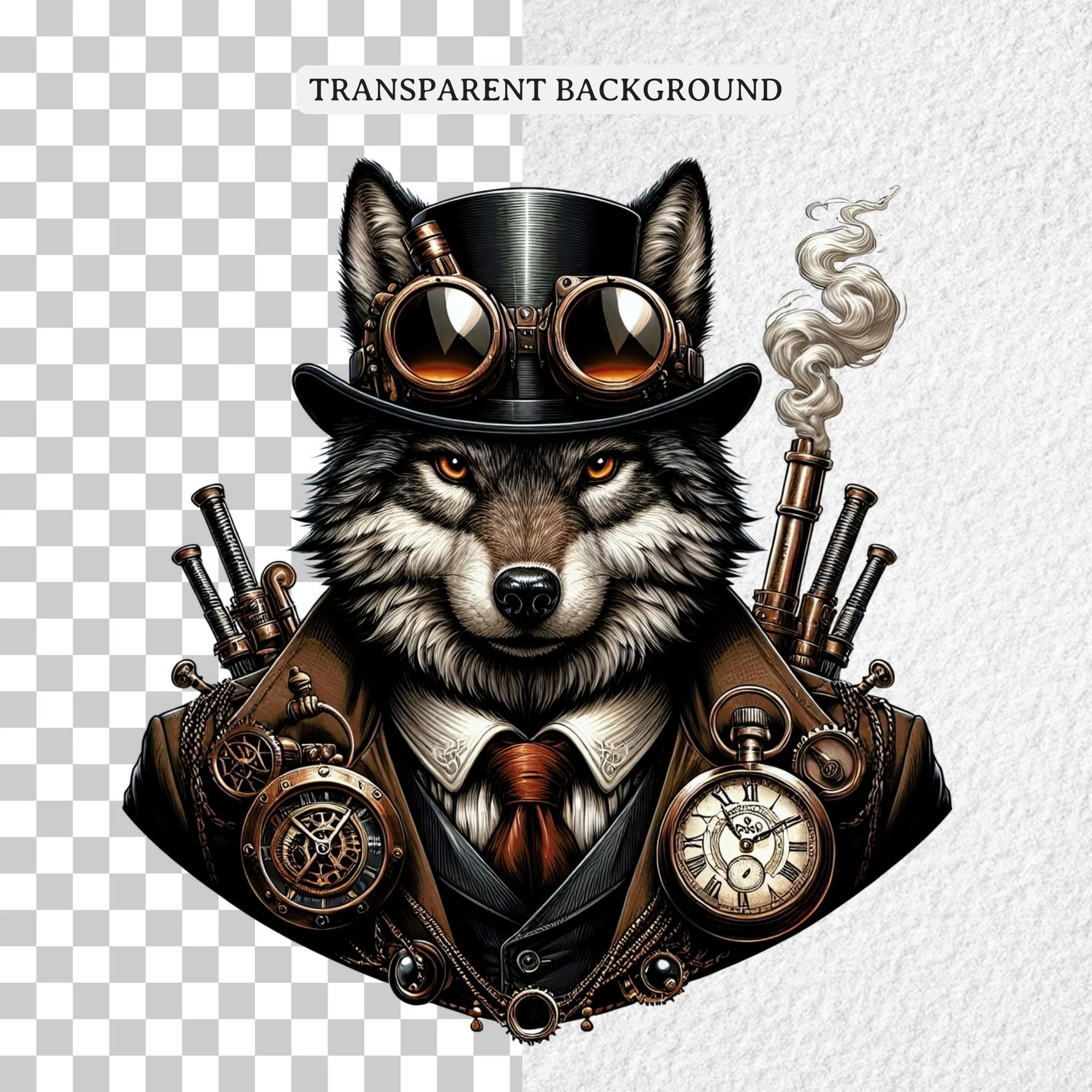 Steampunk Animals Clipart Sublimation Bundle - Image 2