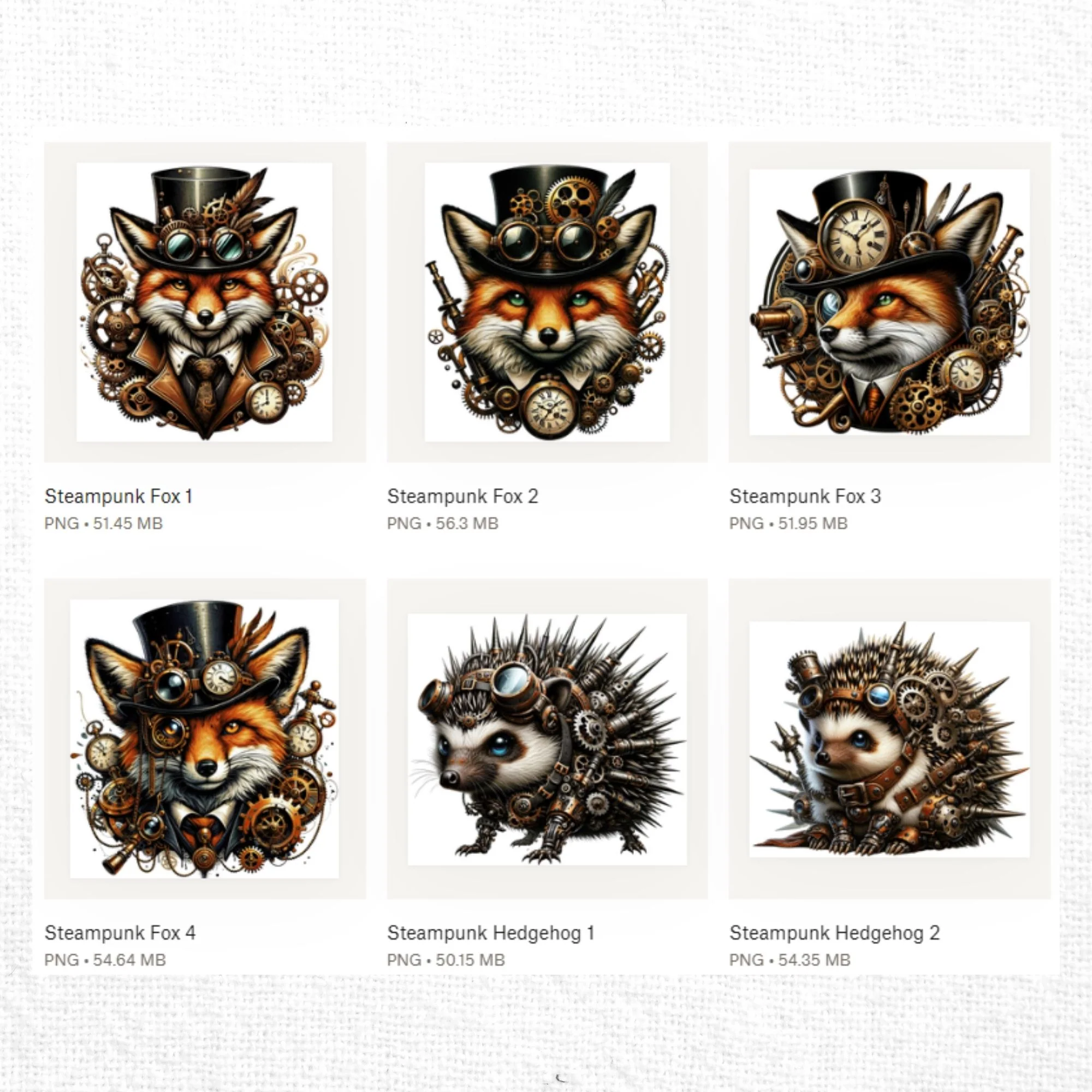 Steampunk Animals Clipart Sublimation Bundle - Image 5