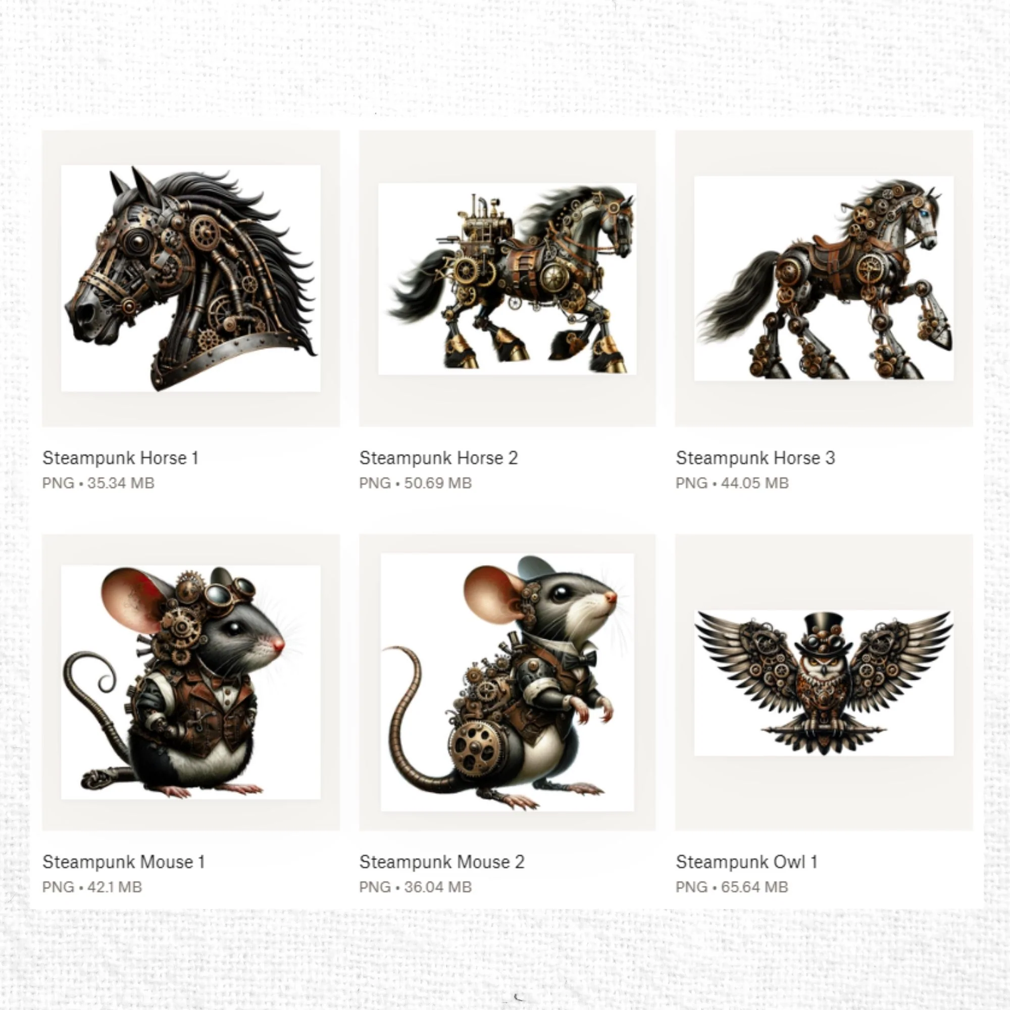 Steampunk Animals Clipart Sublimation Bundle - Image 6