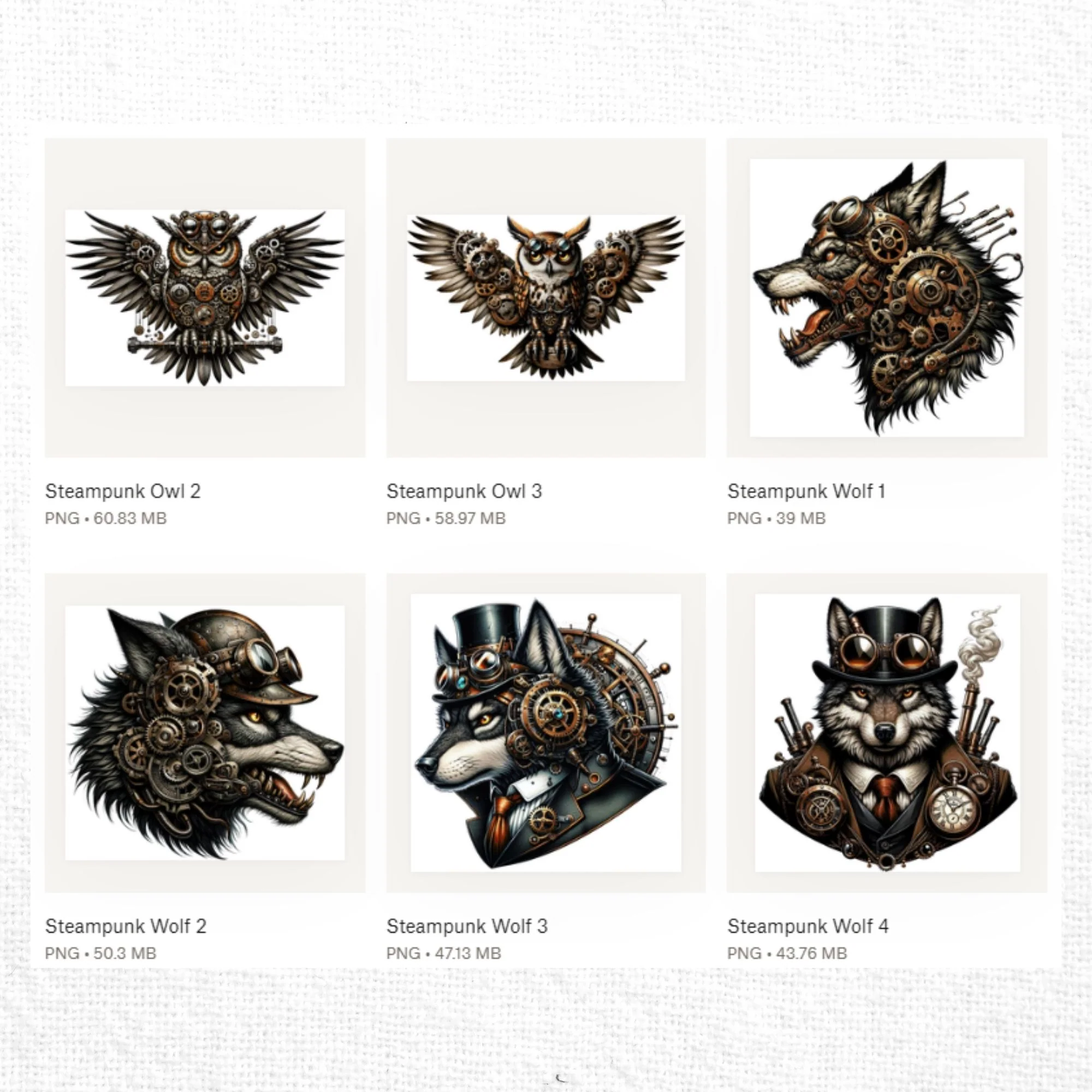 Steampunk Animals Clipart Sublimation Bundle - Image 7