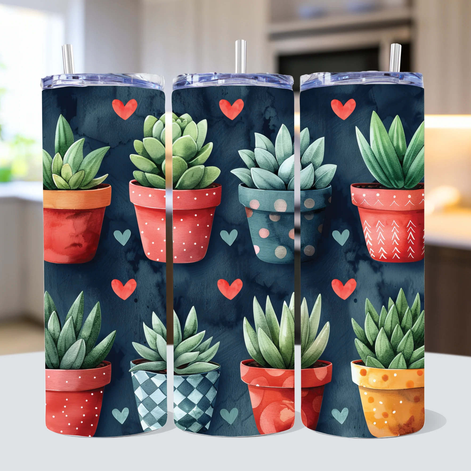 Succulent Tumbler Sublimation Bundle PNG 20 oz - Image 2