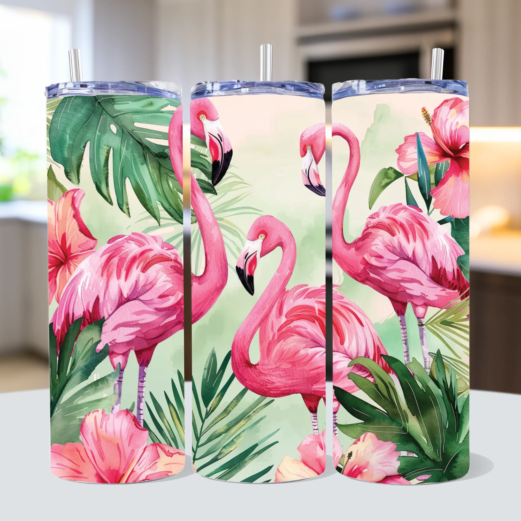Summer 20 oz Skinny Tumbler Wrap Bundle Sublimation PNG - Image 2