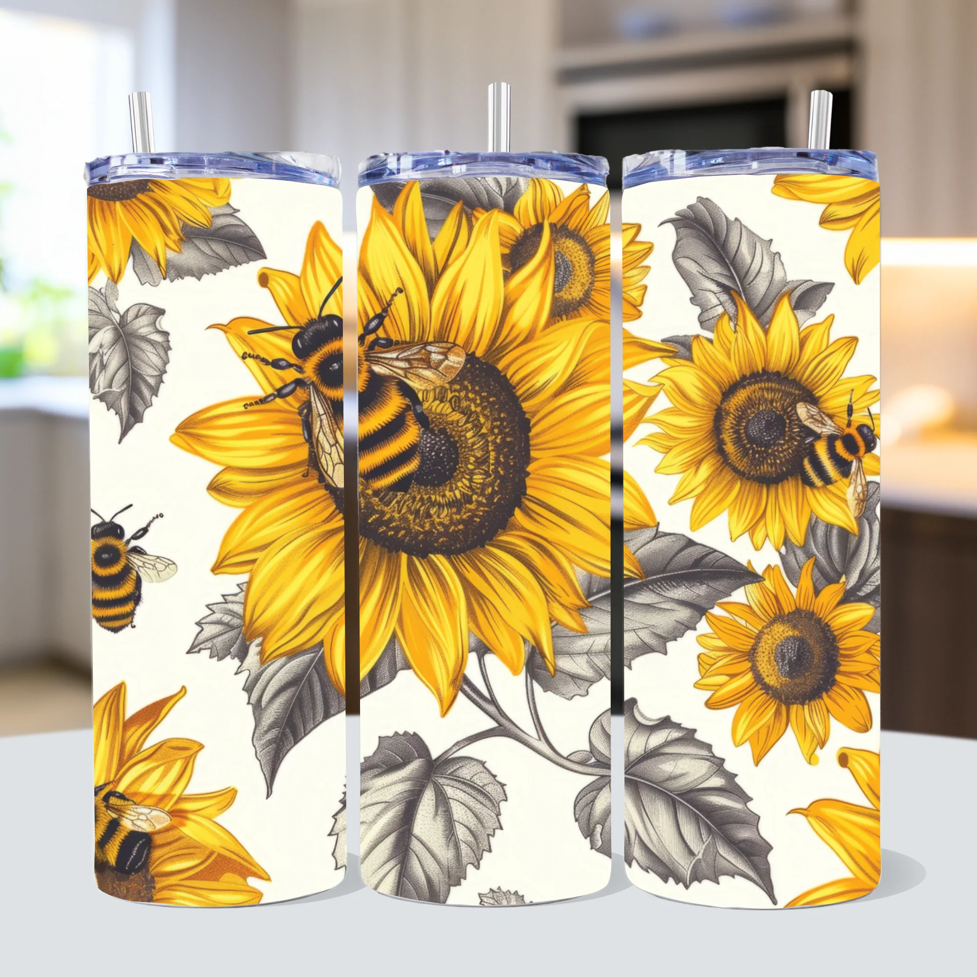 Sunflower Tumbler Sublimation Bundle PNG 20 oz - Image 2