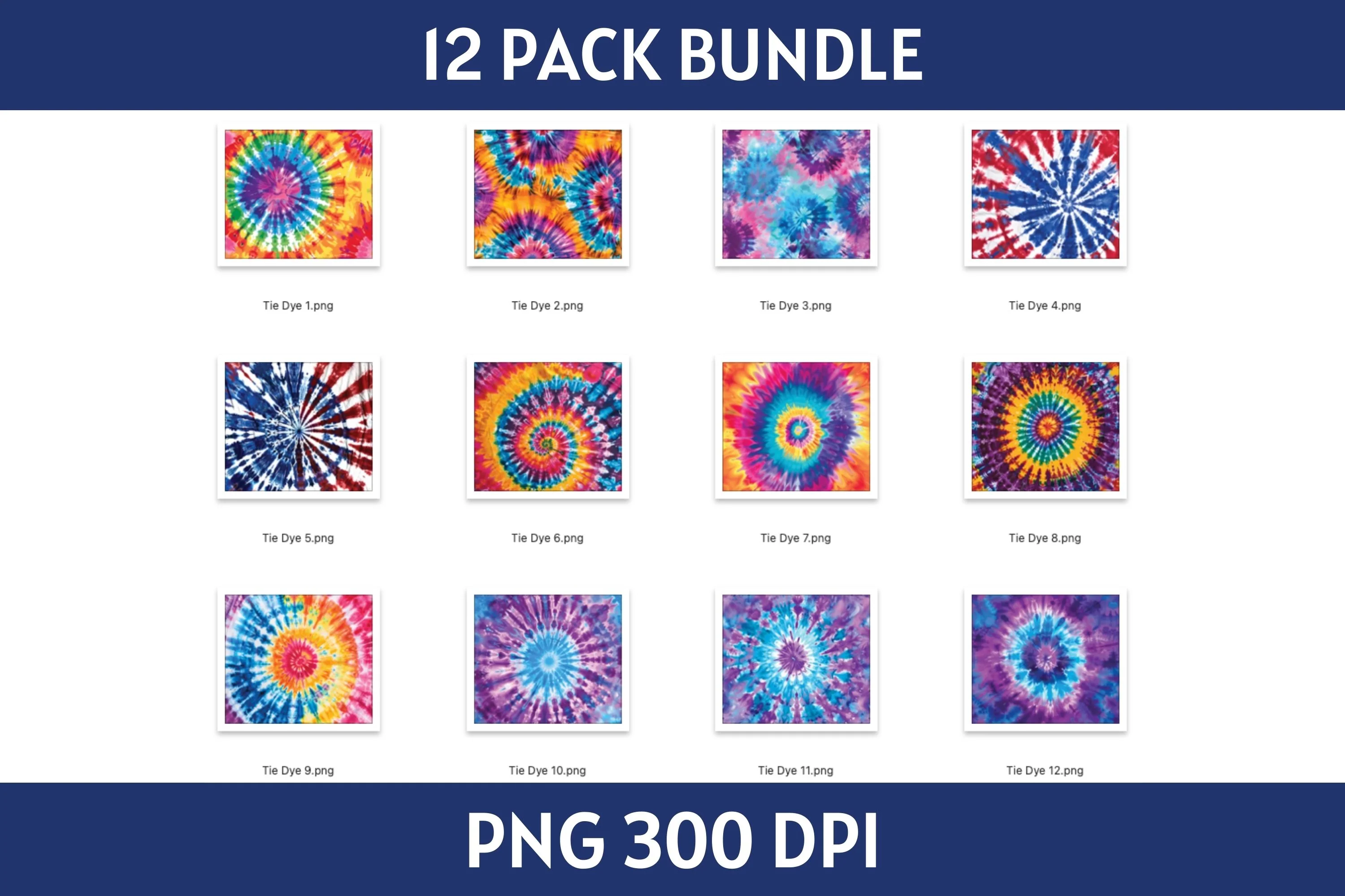 Tie Dye Tumbler Sublimation Bundle PNG 20 oz - Image 3