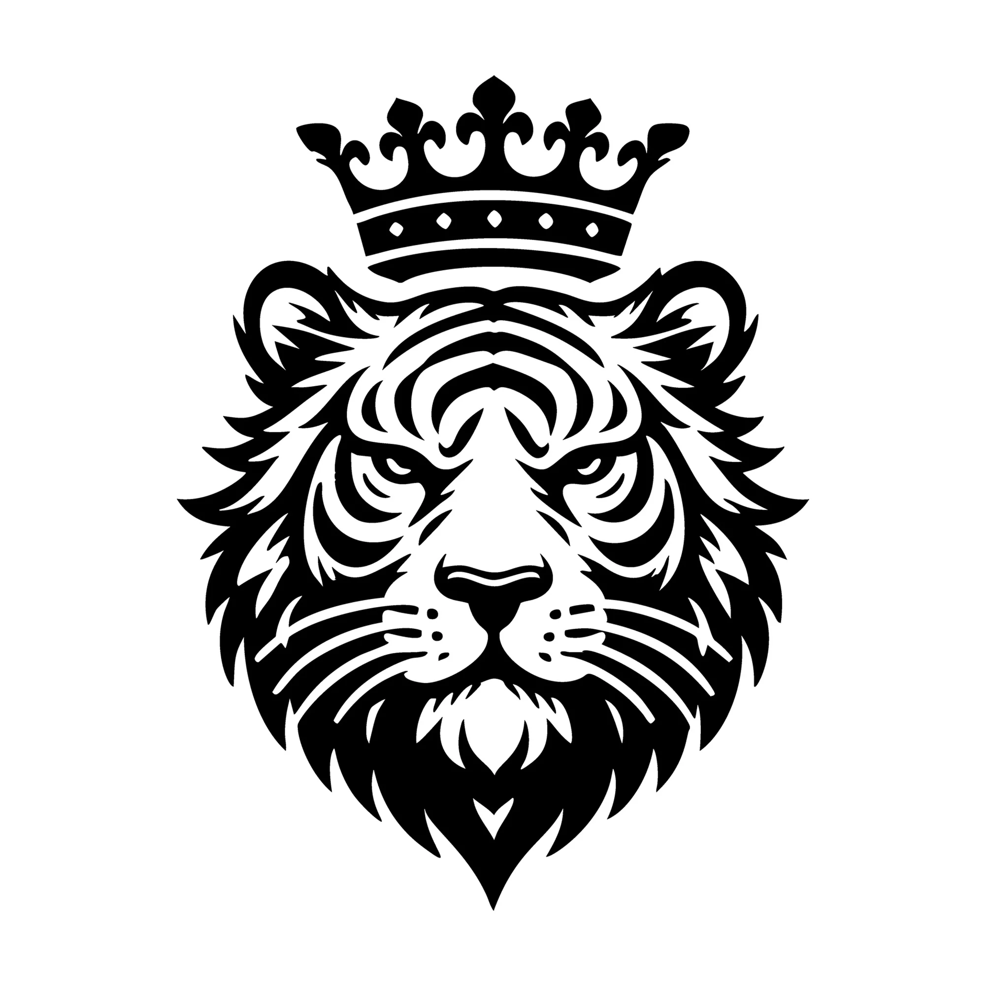 Tiger Face with Crown SVG
