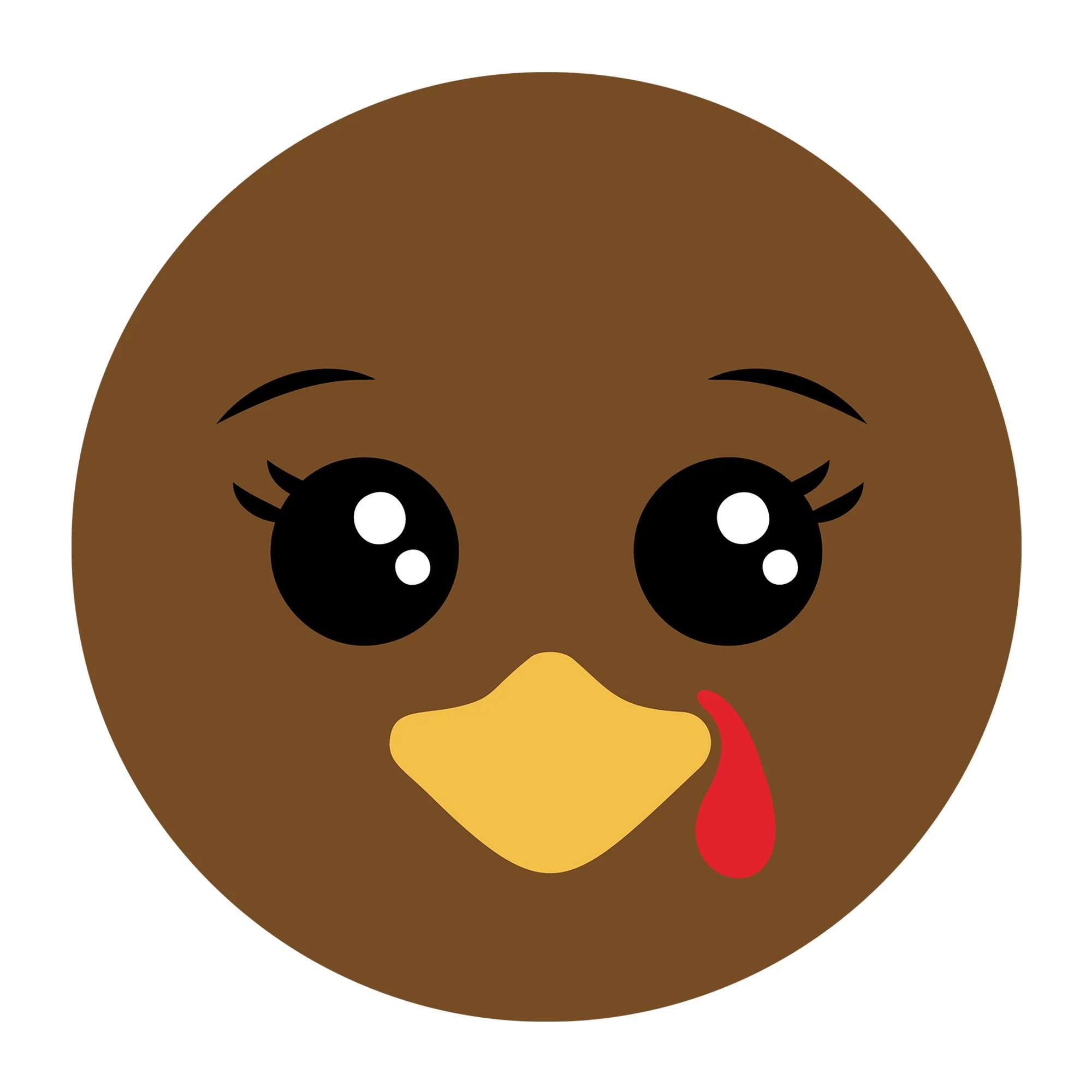 Turkey Face Round SVG