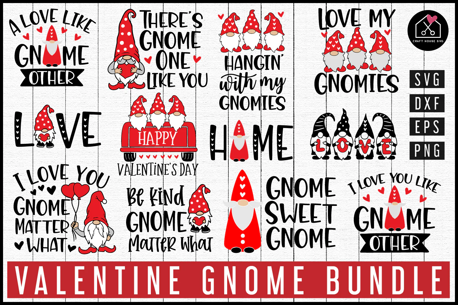 Valentine Gnome Quotes SVG Bundle - Image 2