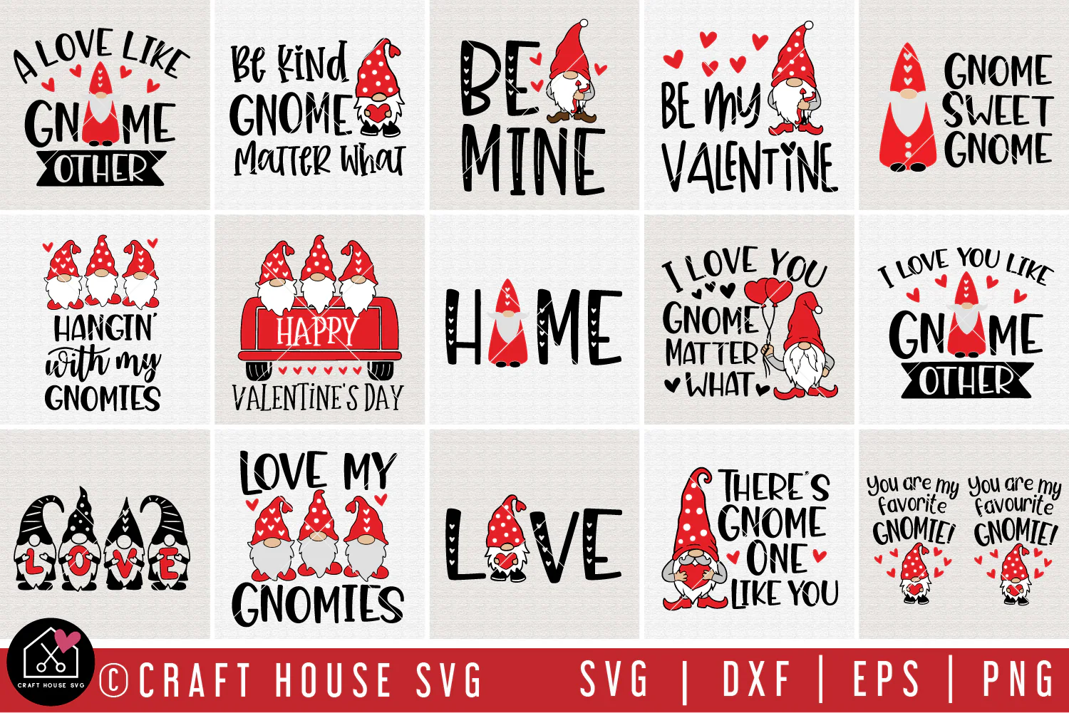 Valentine Gnome Quotes SVG Bundle - Image 3