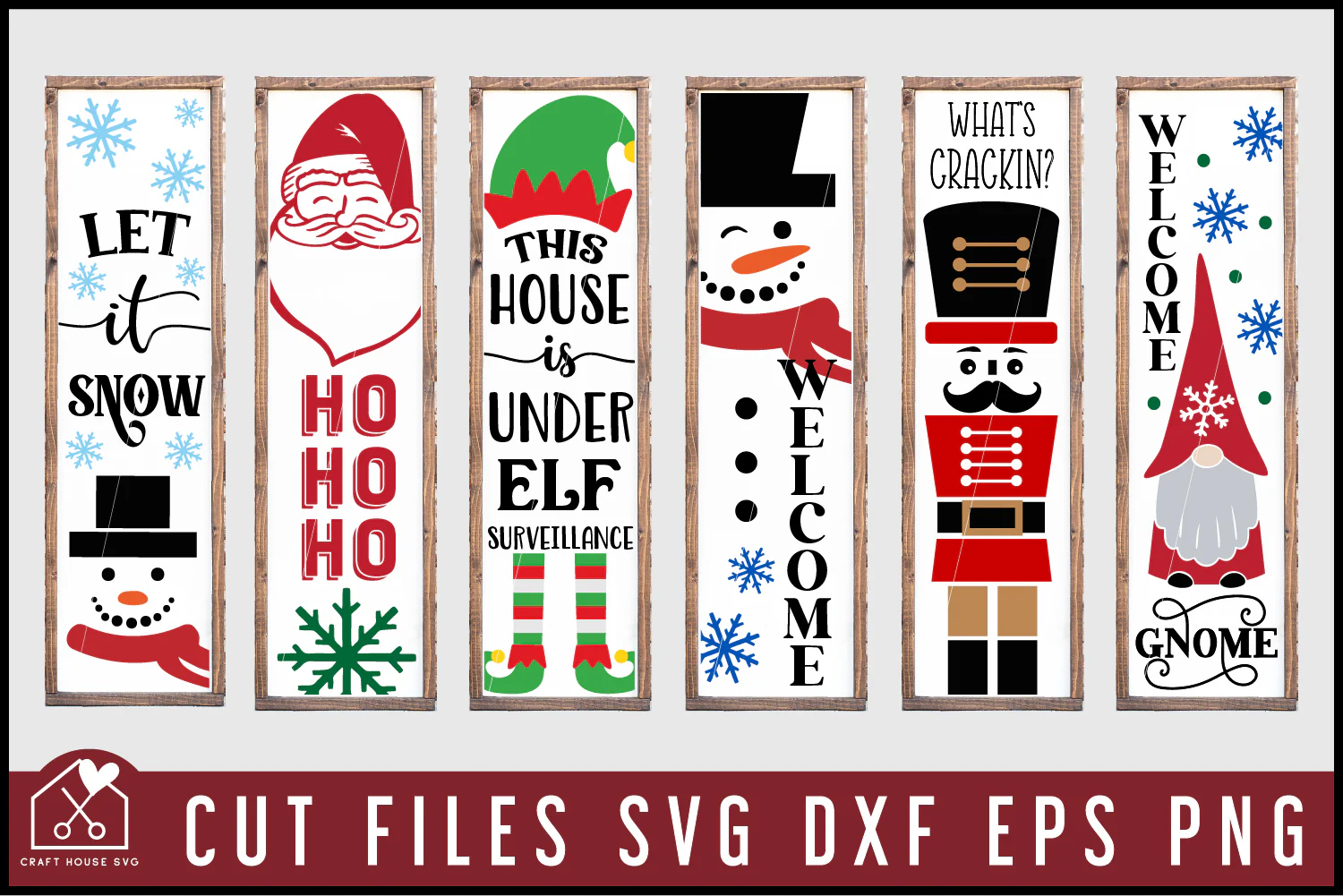 Vertical Christmas Sign SVG Bundle - Image 4