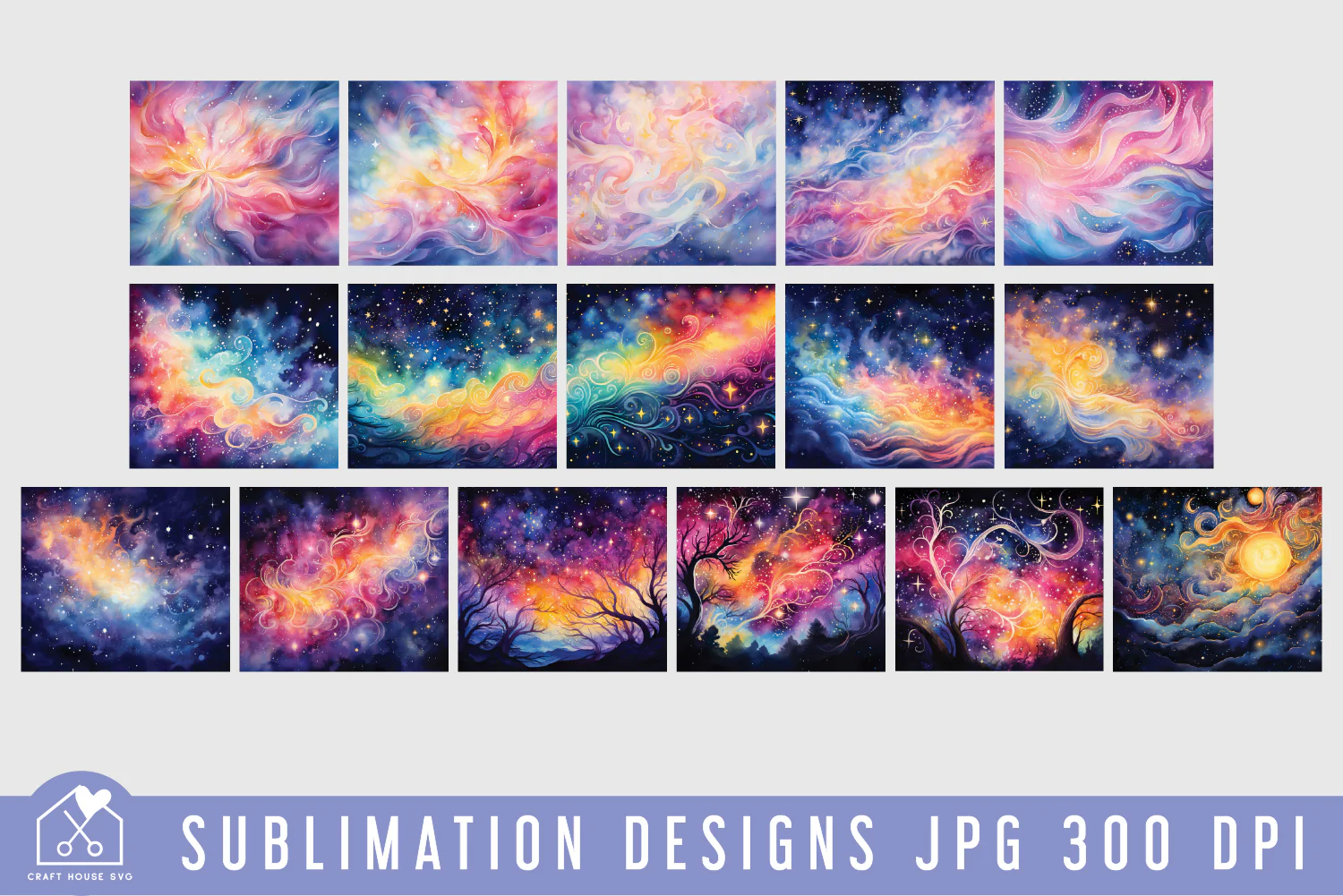 Watercolor 20oz Tumbler Wrap Bundle Sublimation Designs JPG - Image 3