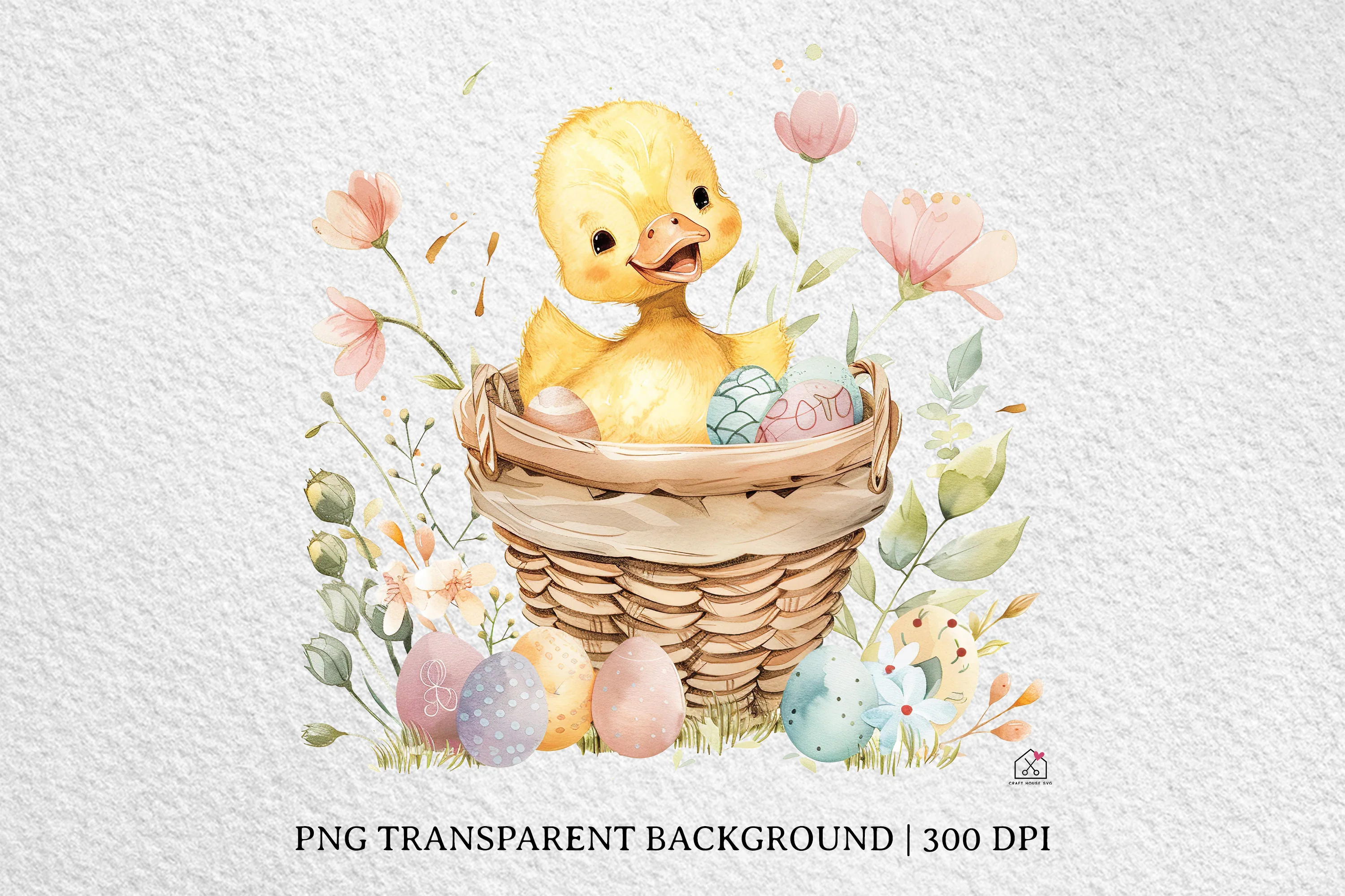 Watercolor Easter Basket Sublimation Bundle Clip Art PNG - Image 11