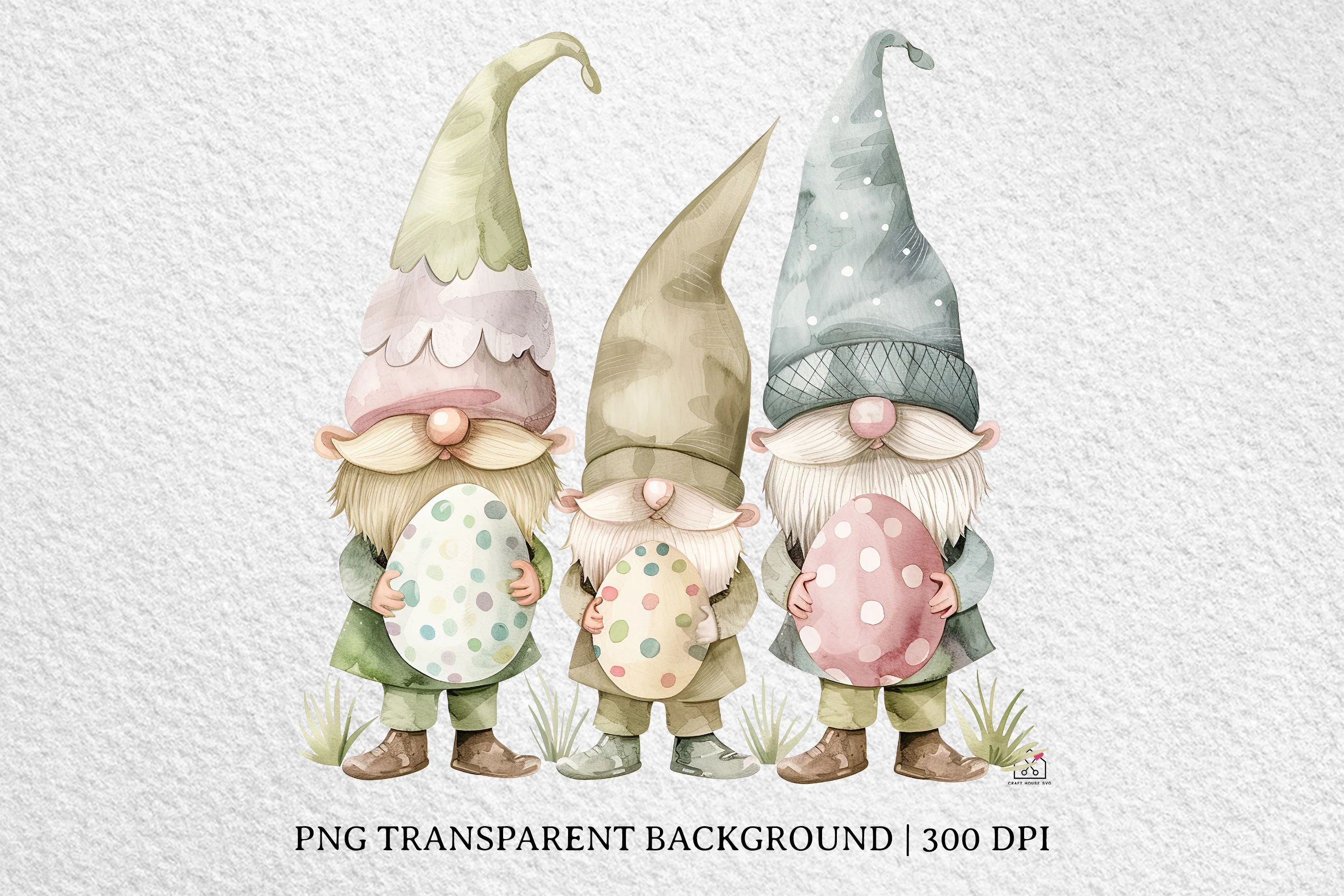 Watercolor Easter Gnome Sublimation Bundle Clip Art PNG - Image 10
