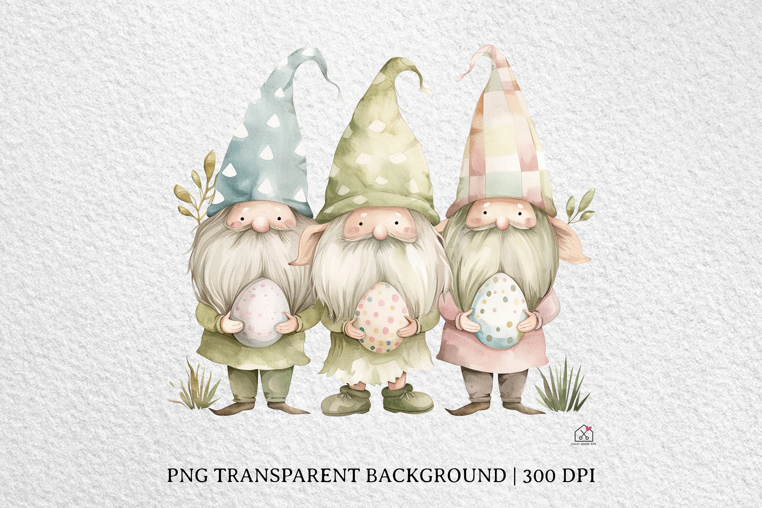 Watercolor Easter Gnome Sublimation Bundle Clip Art PNG - Image 11
