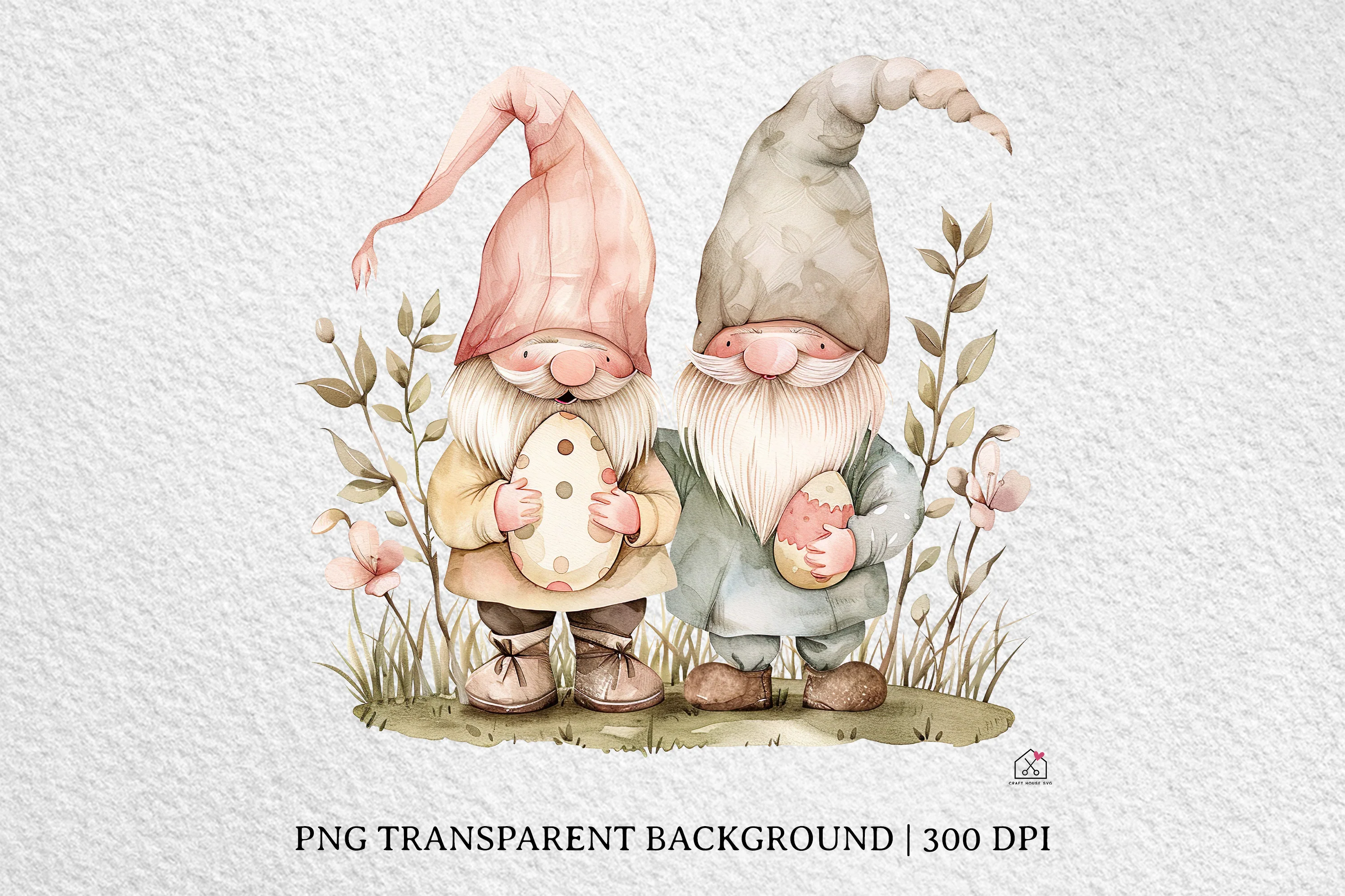 Watercolor Easter Gnome Sublimation Bundle Clip Art PNG - Image 12