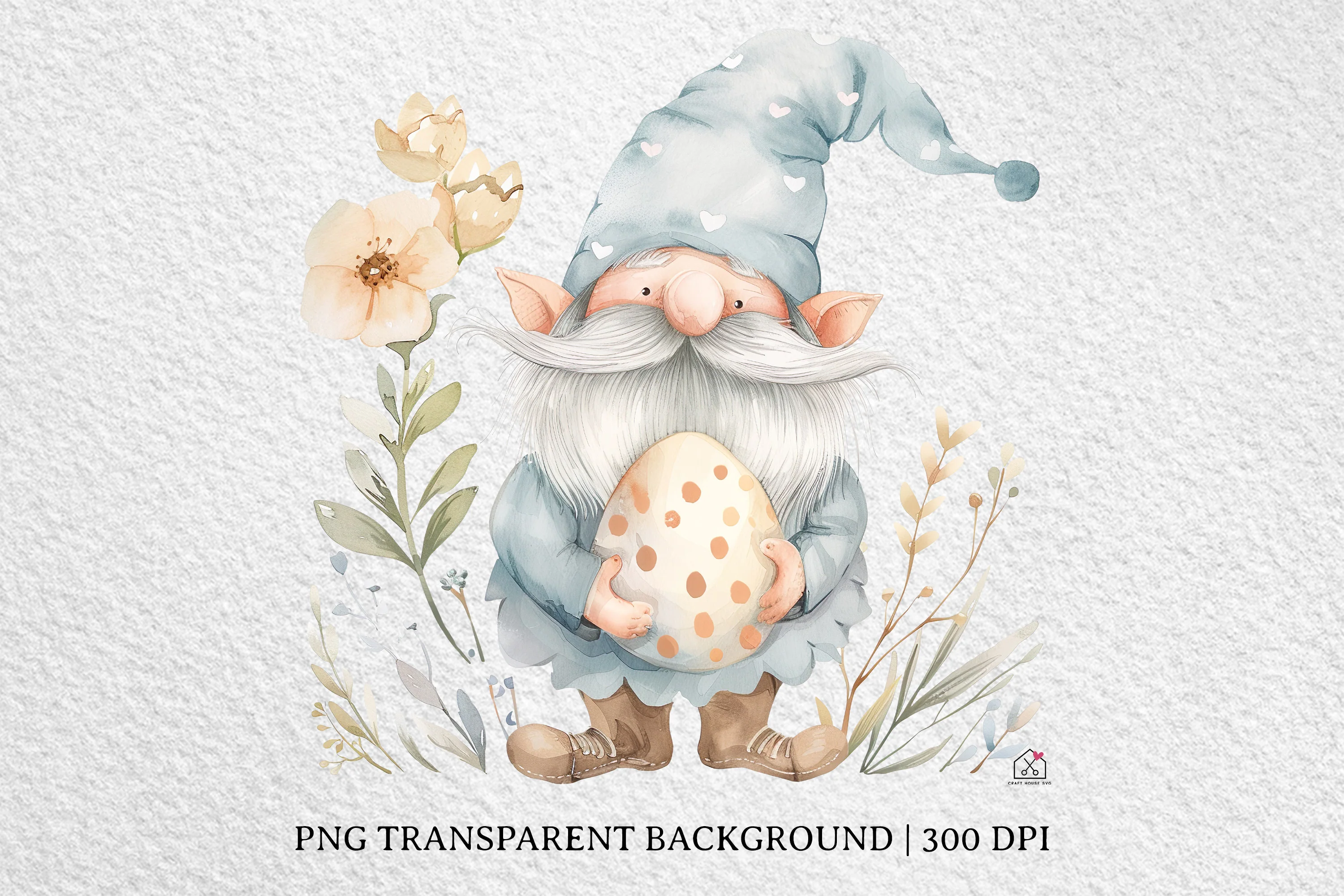 Watercolor Easter Gnome Sublimation Bundle Clip Art PNG - Image 3