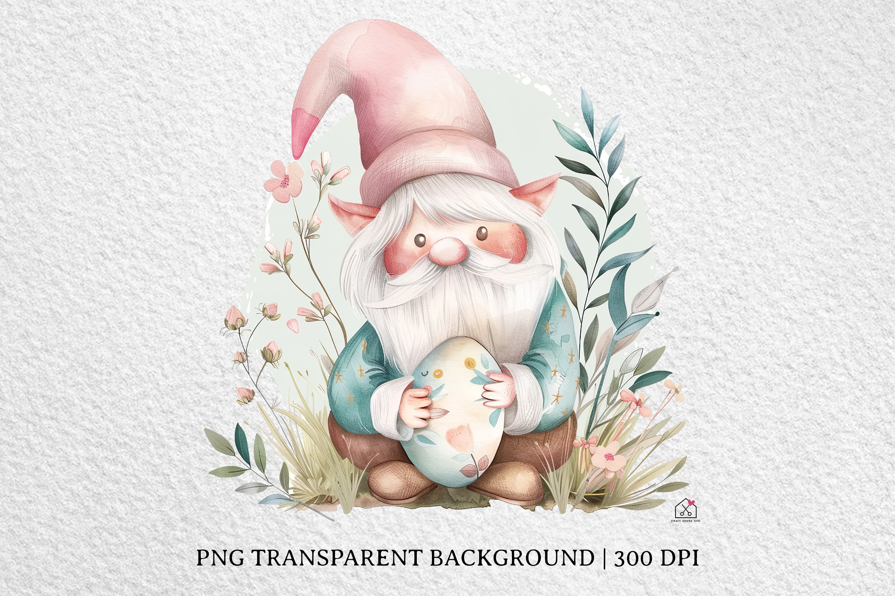 Watercolor Easter Gnome Sublimation Bundle Clip Art PNG - Image 4