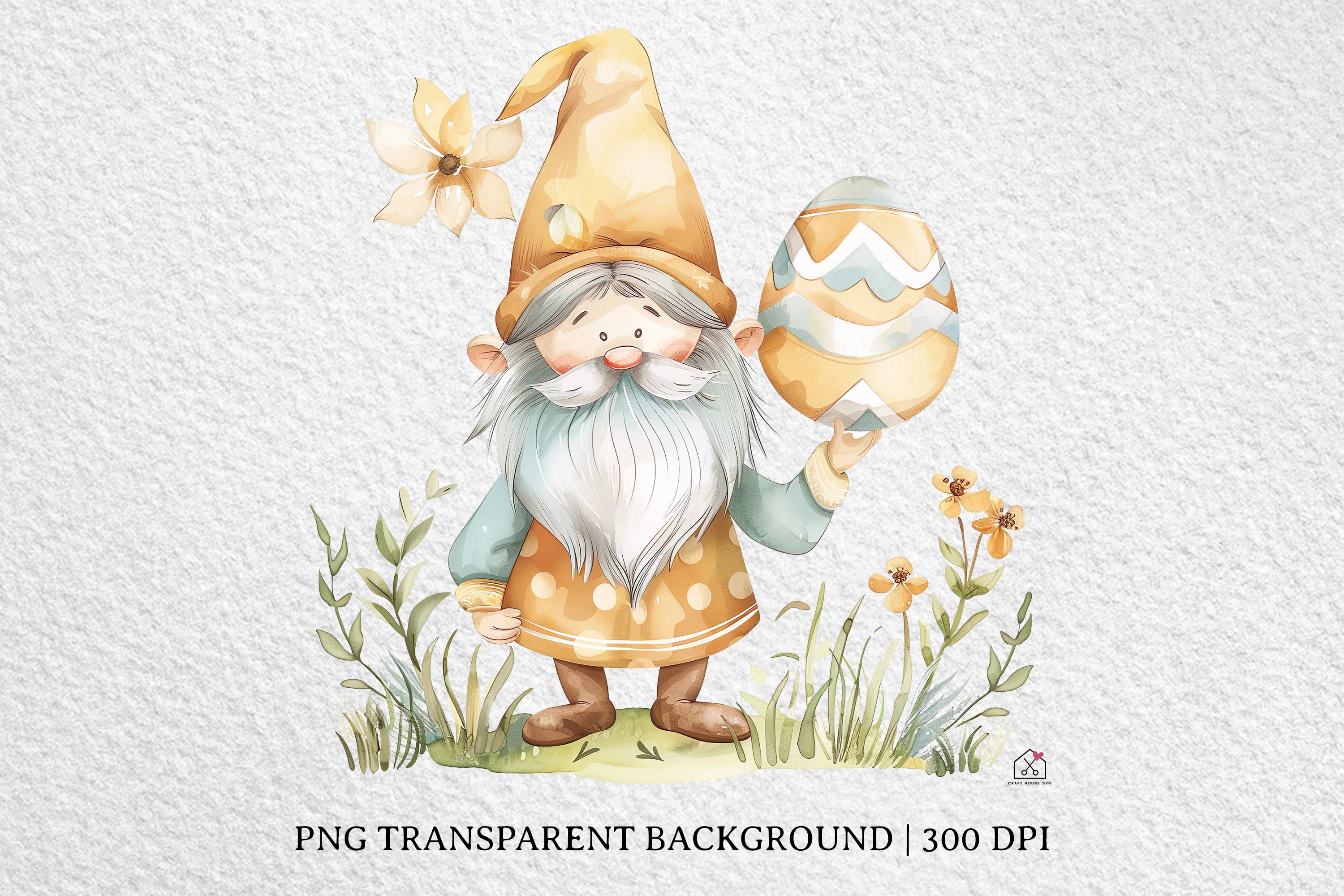 Watercolor Easter Gnome Sublimation Bundle Clip Art PNG - Image 5