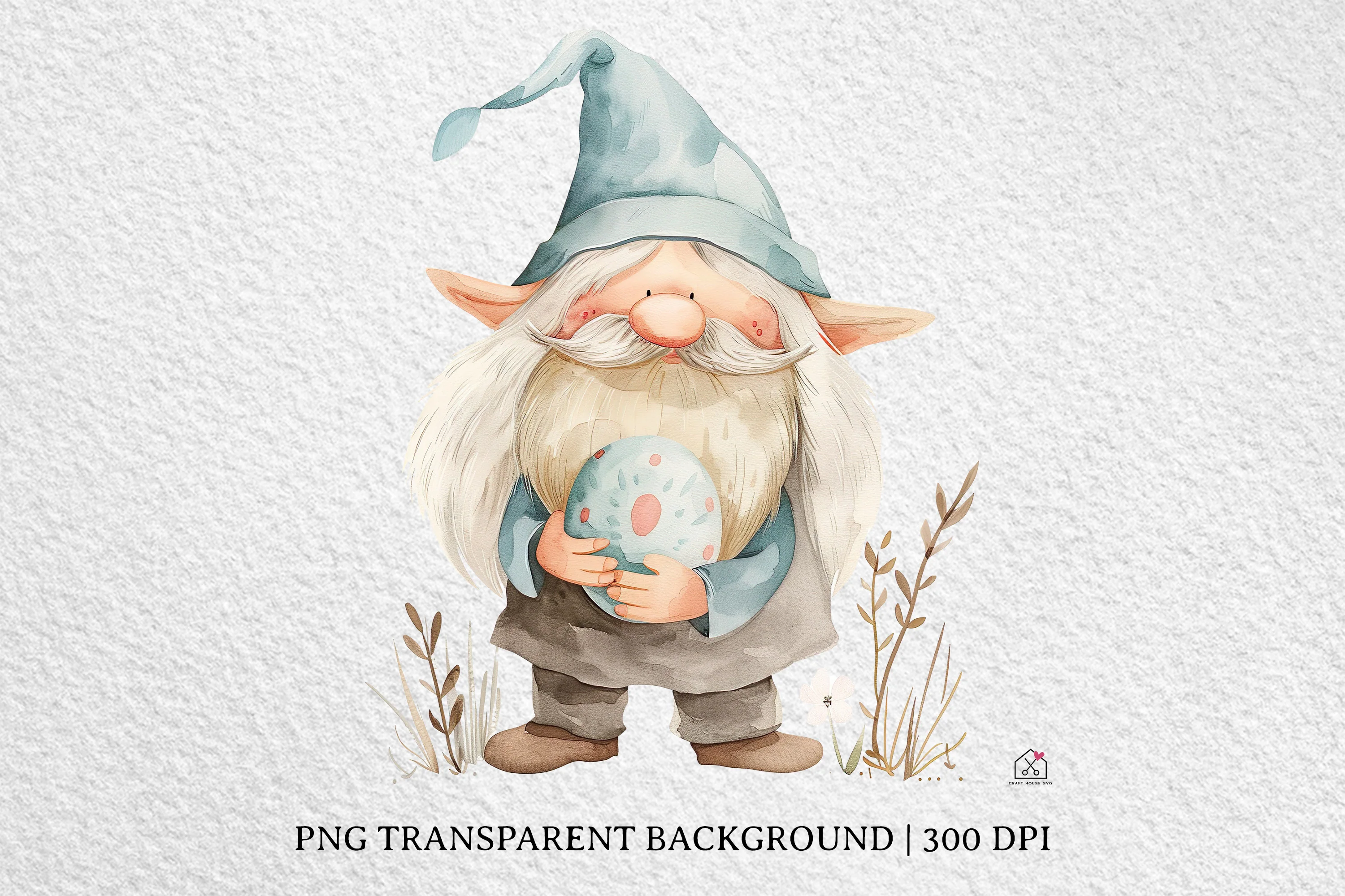 Watercolor Easter Gnome Sublimation Bundle Clip Art PNG - Image 6