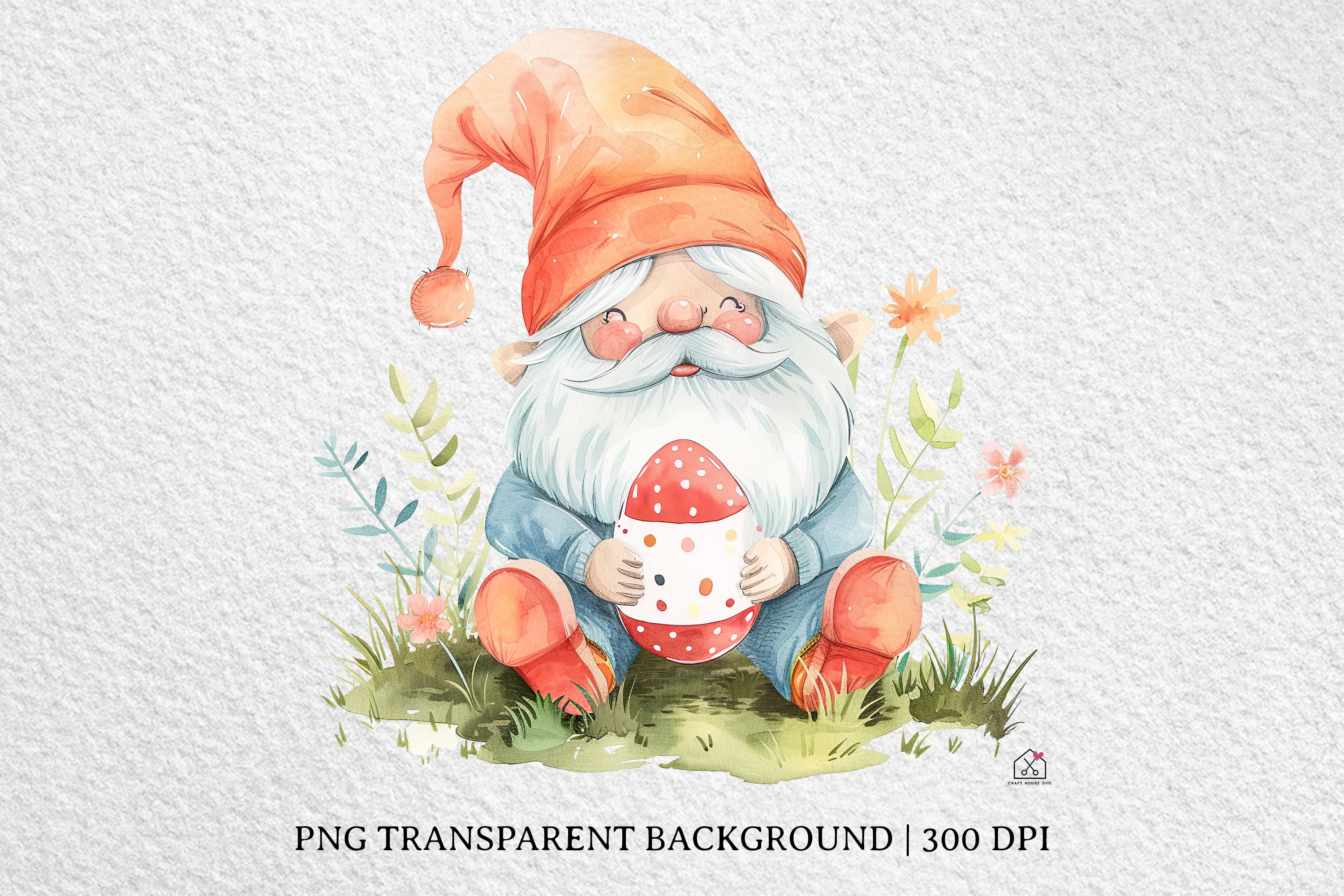 Watercolor Easter Gnome Sublimation Bundle Clip Art PNG - Image 9