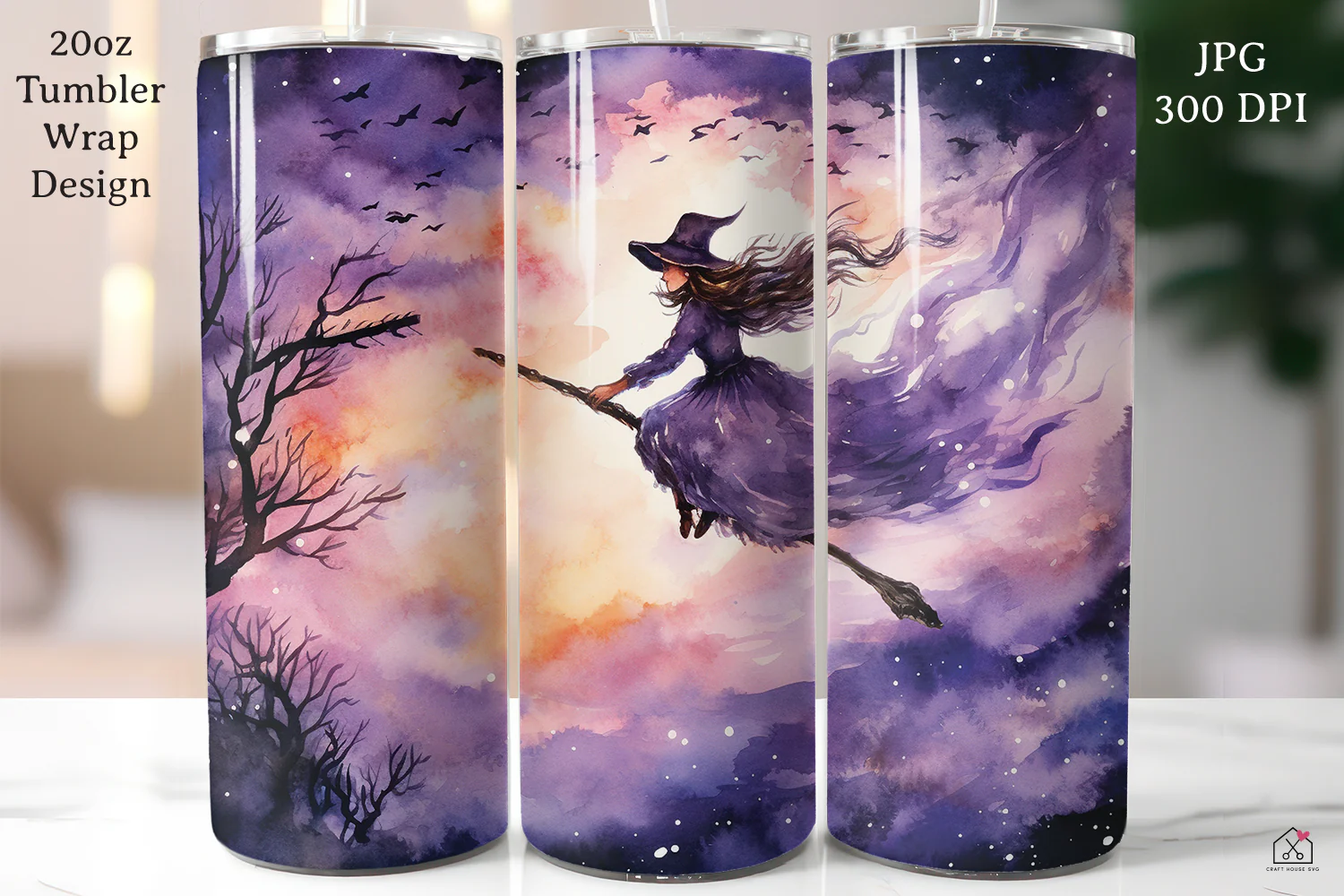 Watercolor Halloween 20oz Tumbler Wrap Bundle Sublimation Designs JPG - Image 15