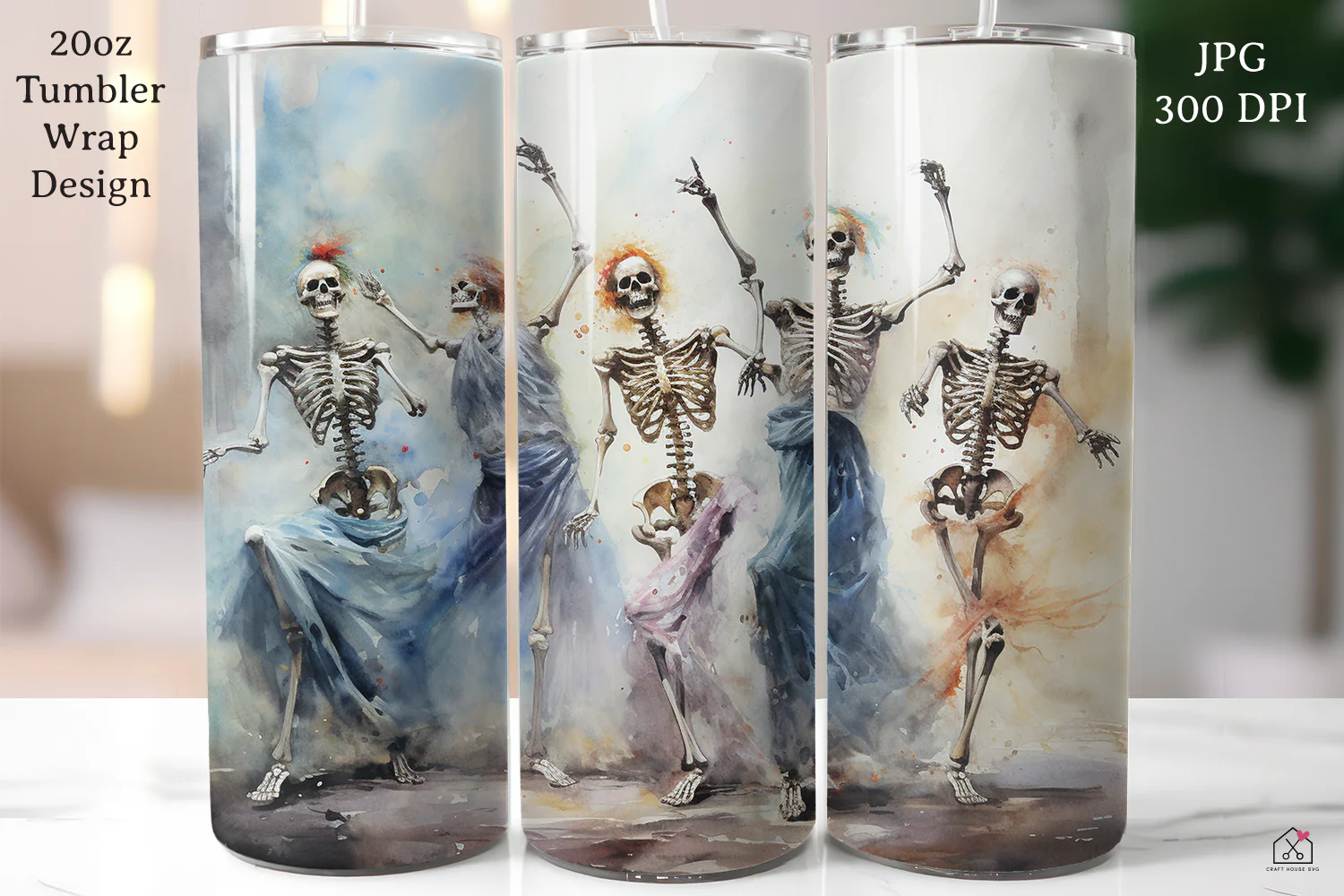 Watercolor Halloween 20oz Tumbler Wrap Bundle Sublimation Designs JPG - Image 16