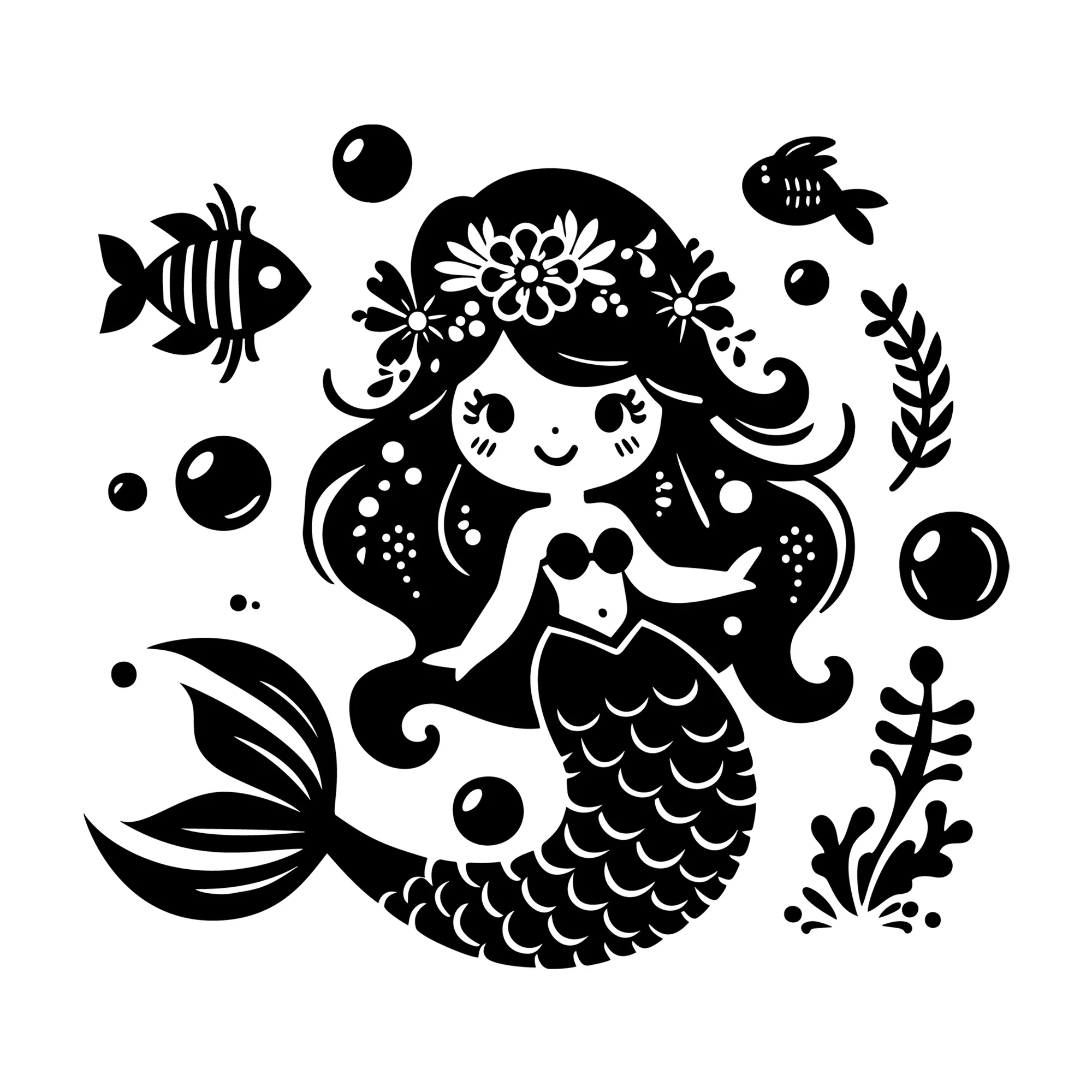 Whimsical Mermaid SVG