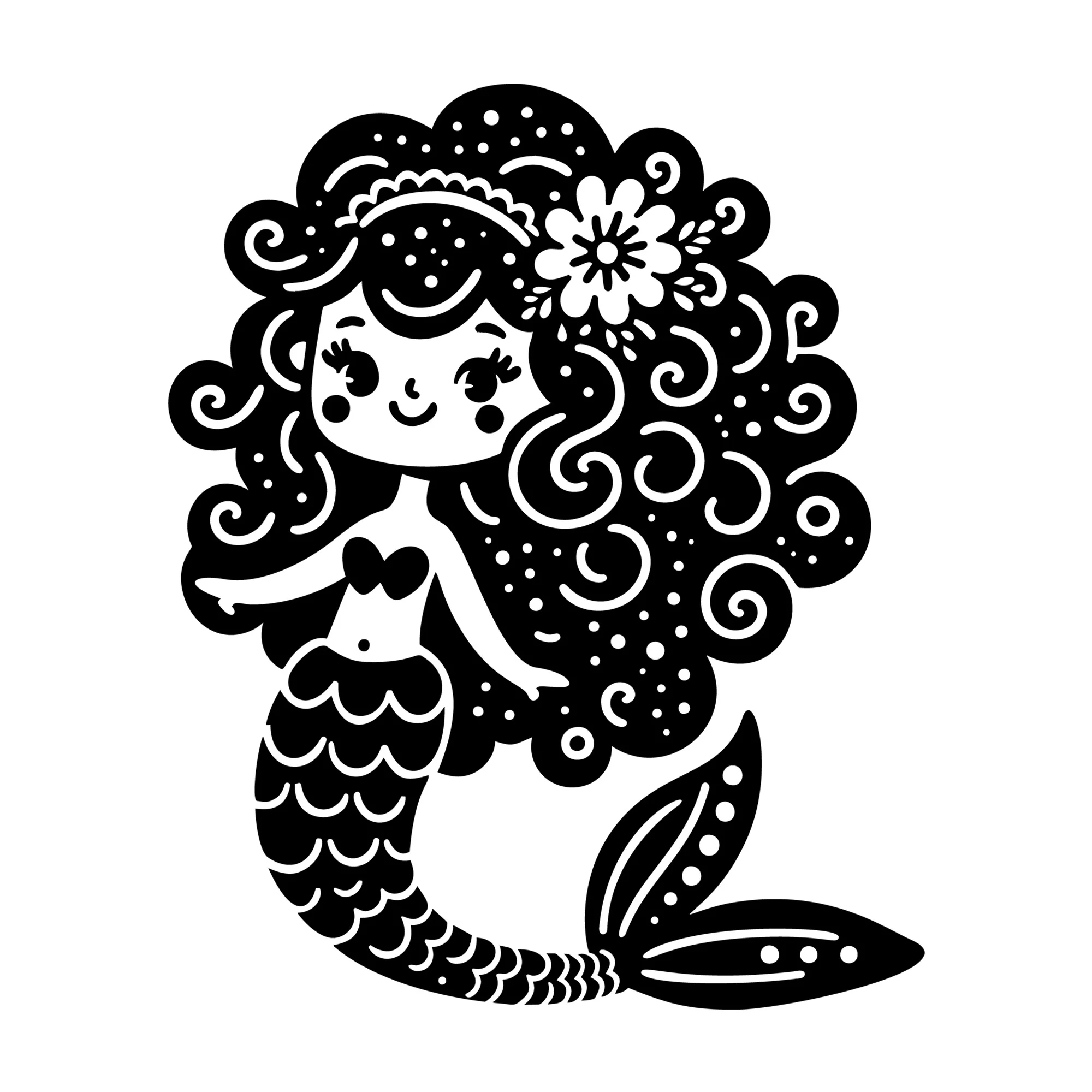 Whimsical Mermaid SVG