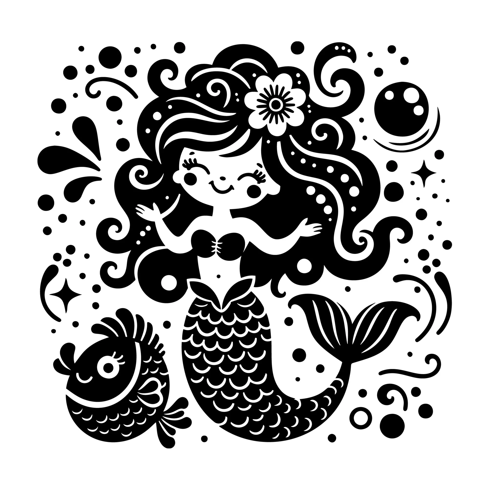 Whimsical Mermaid SVG