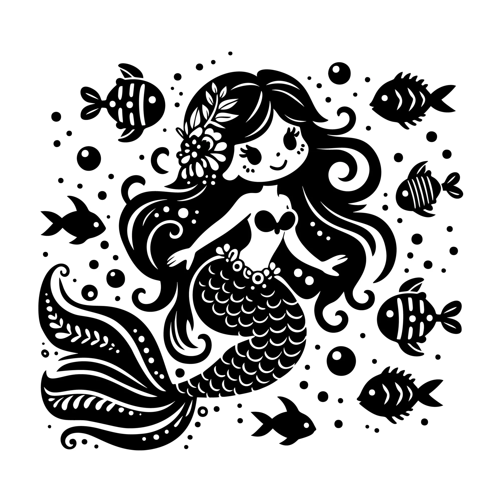 Whimsical Mermaid SVG