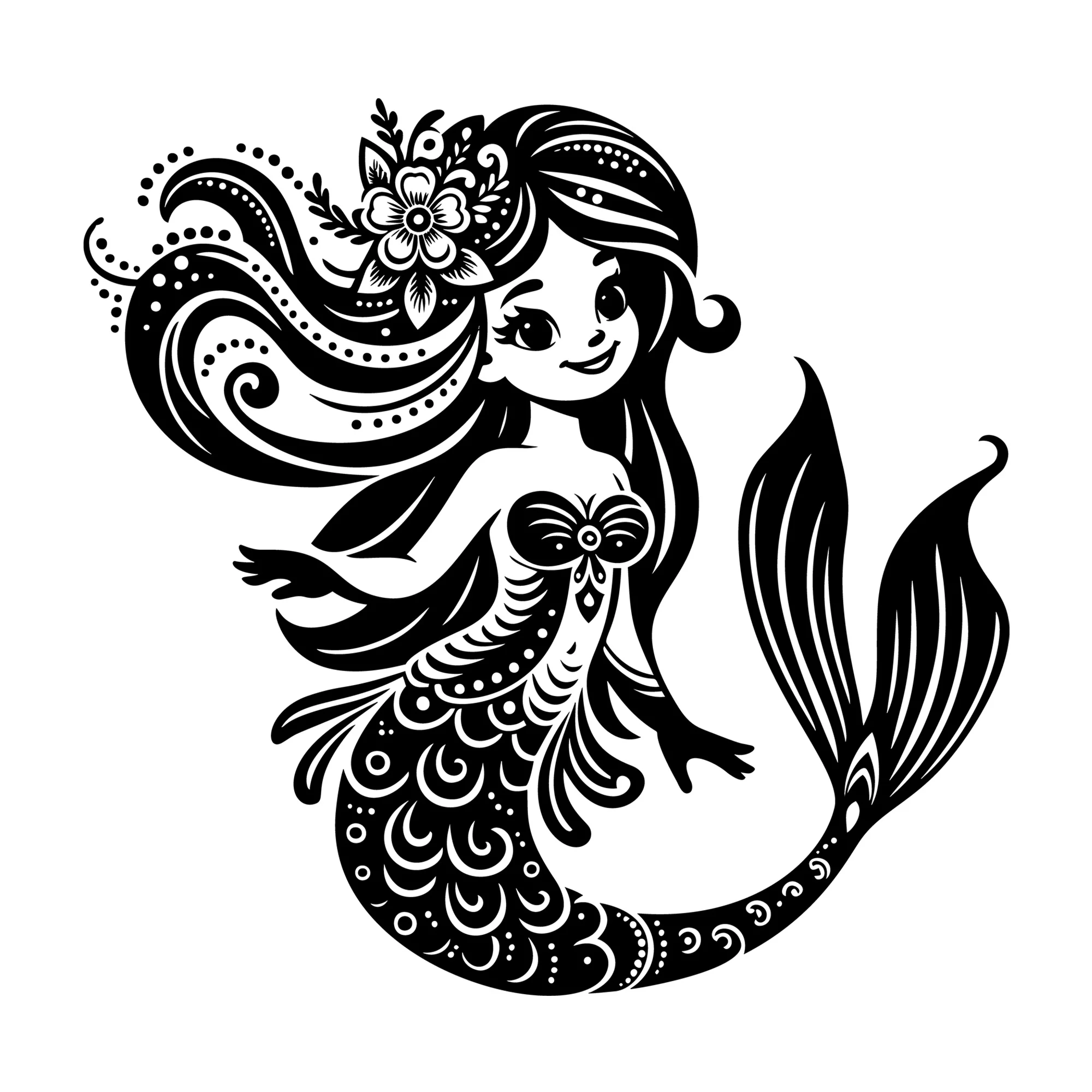 Whimsical Mermaid SVG