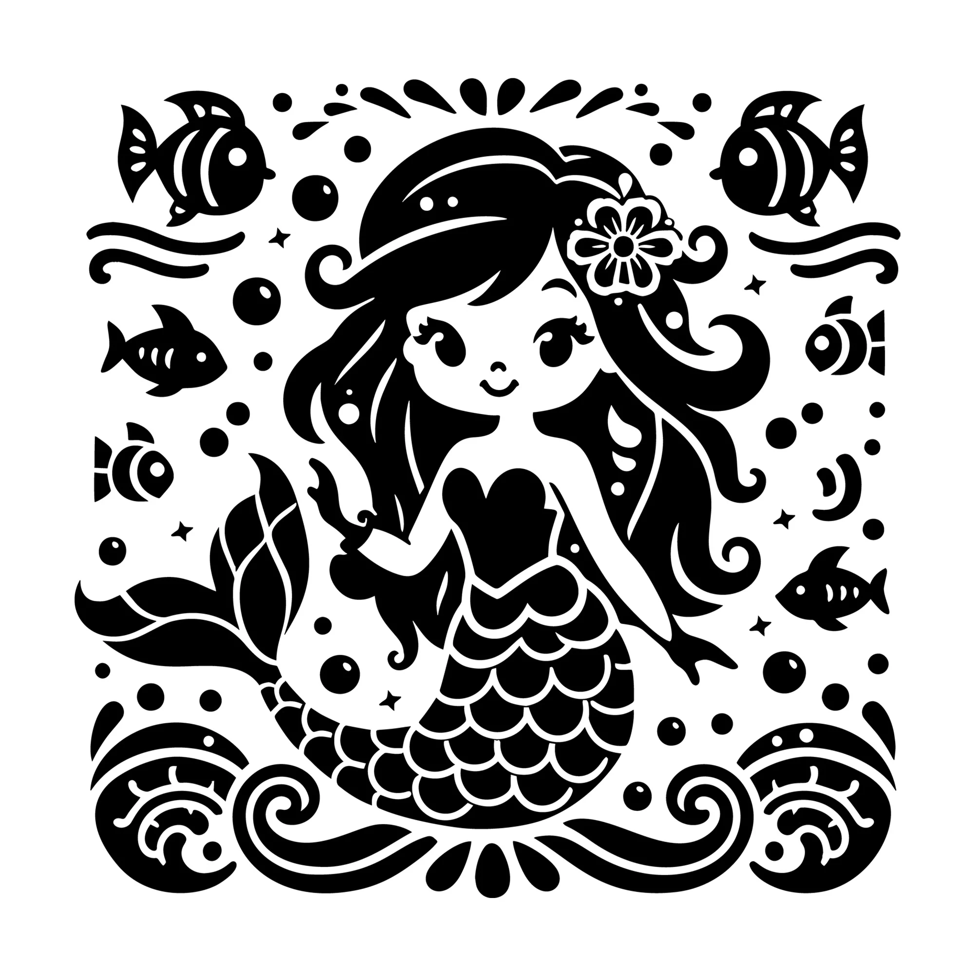 Whimsical Mermaid SVG