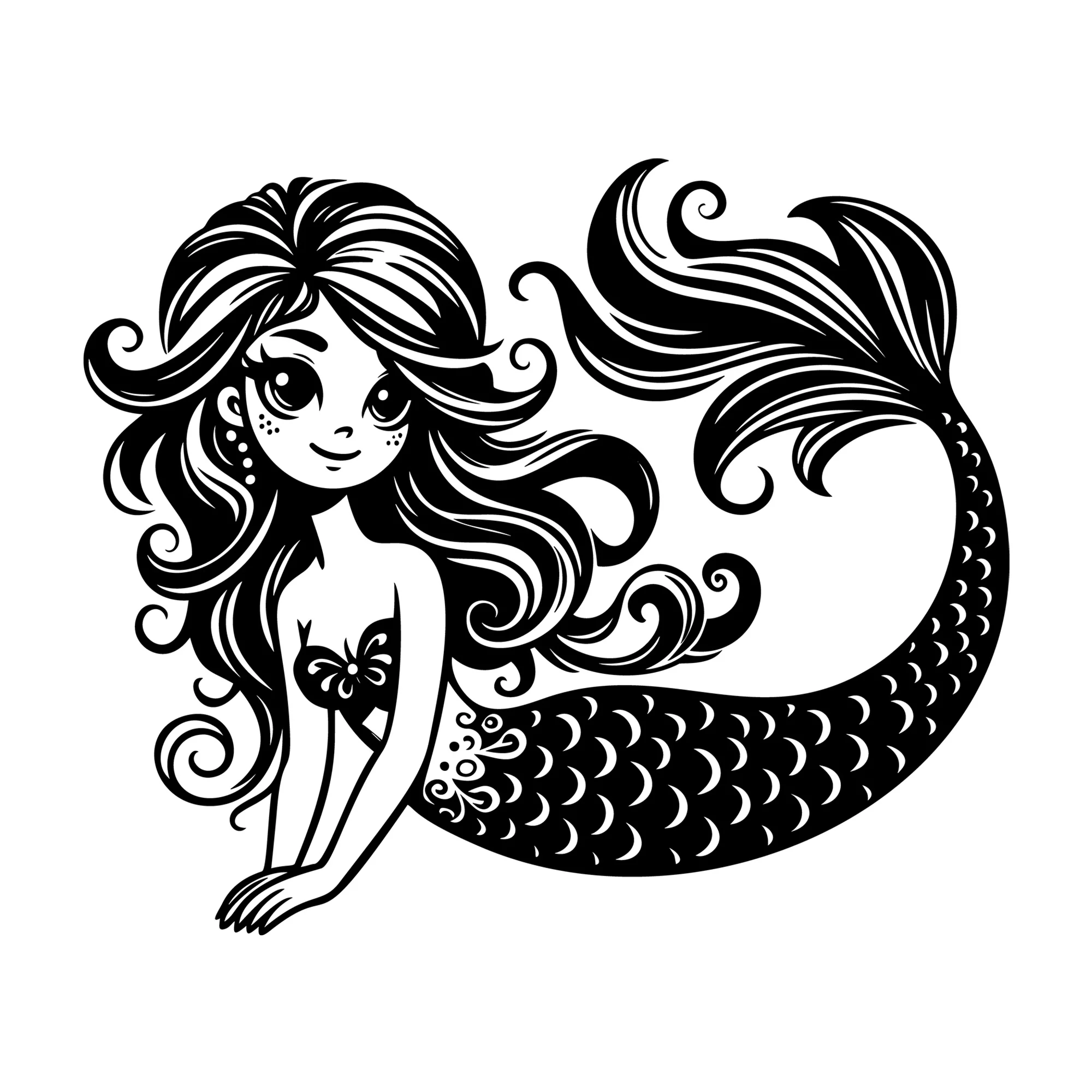 Whimsical Mermaid SVG