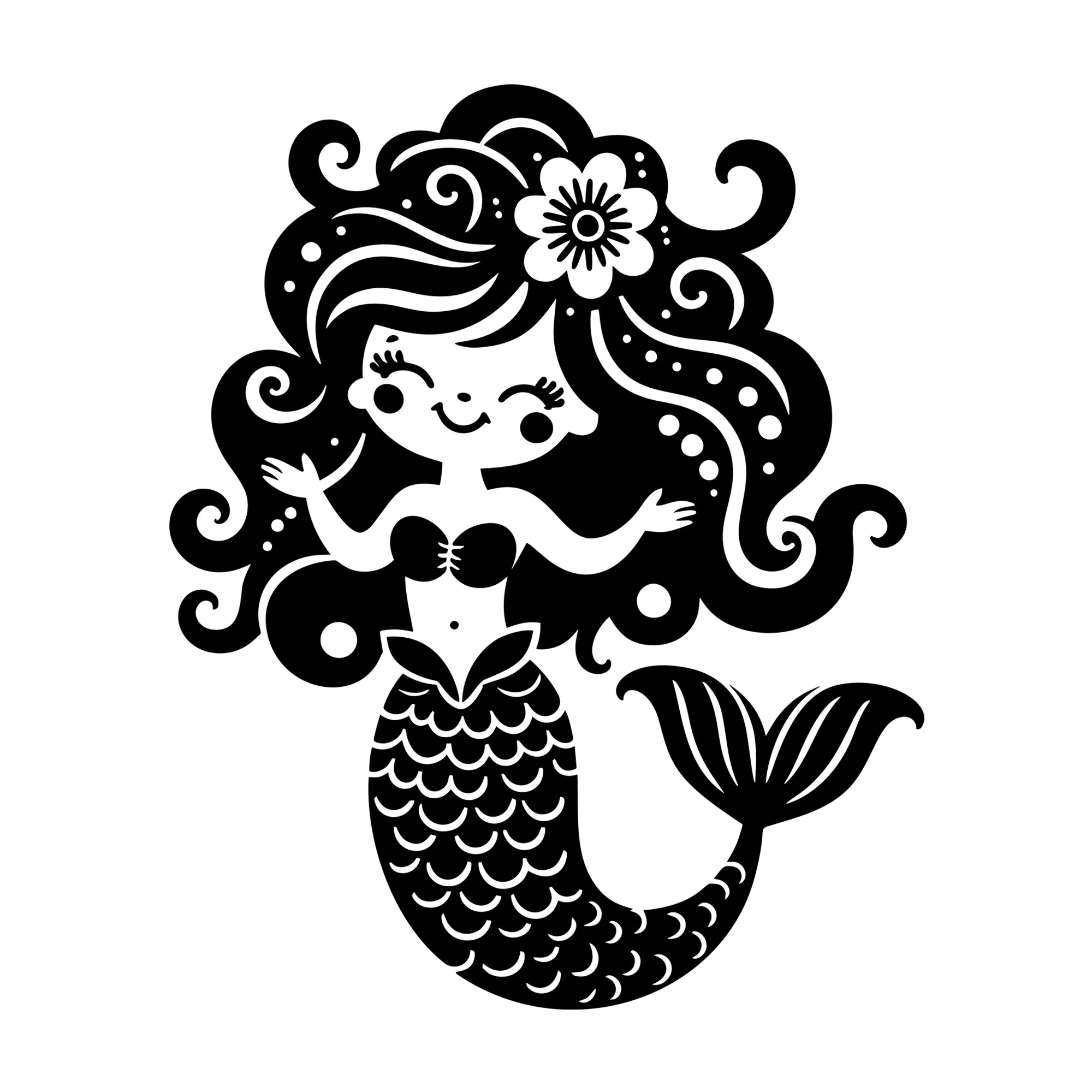 Whimsical Mermaid SVG