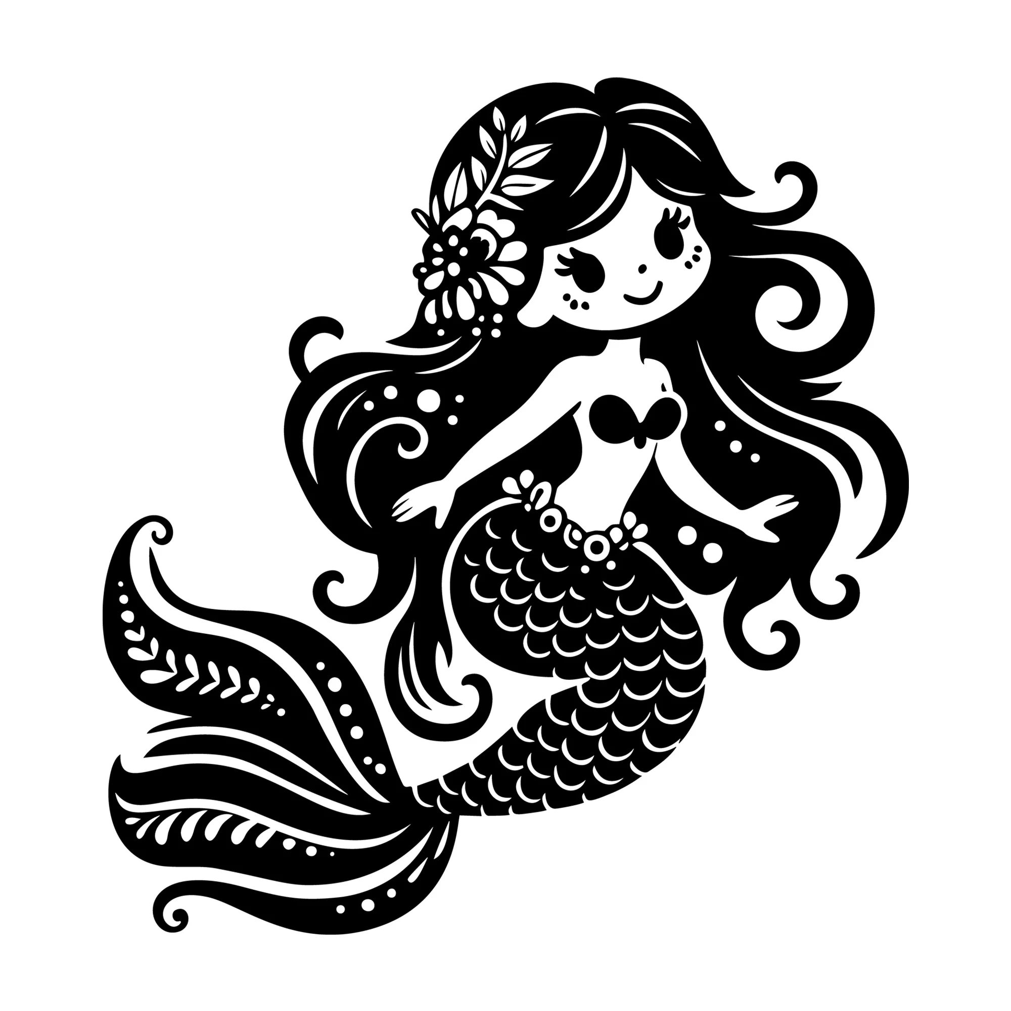 Whimsical Mermaid SVG
