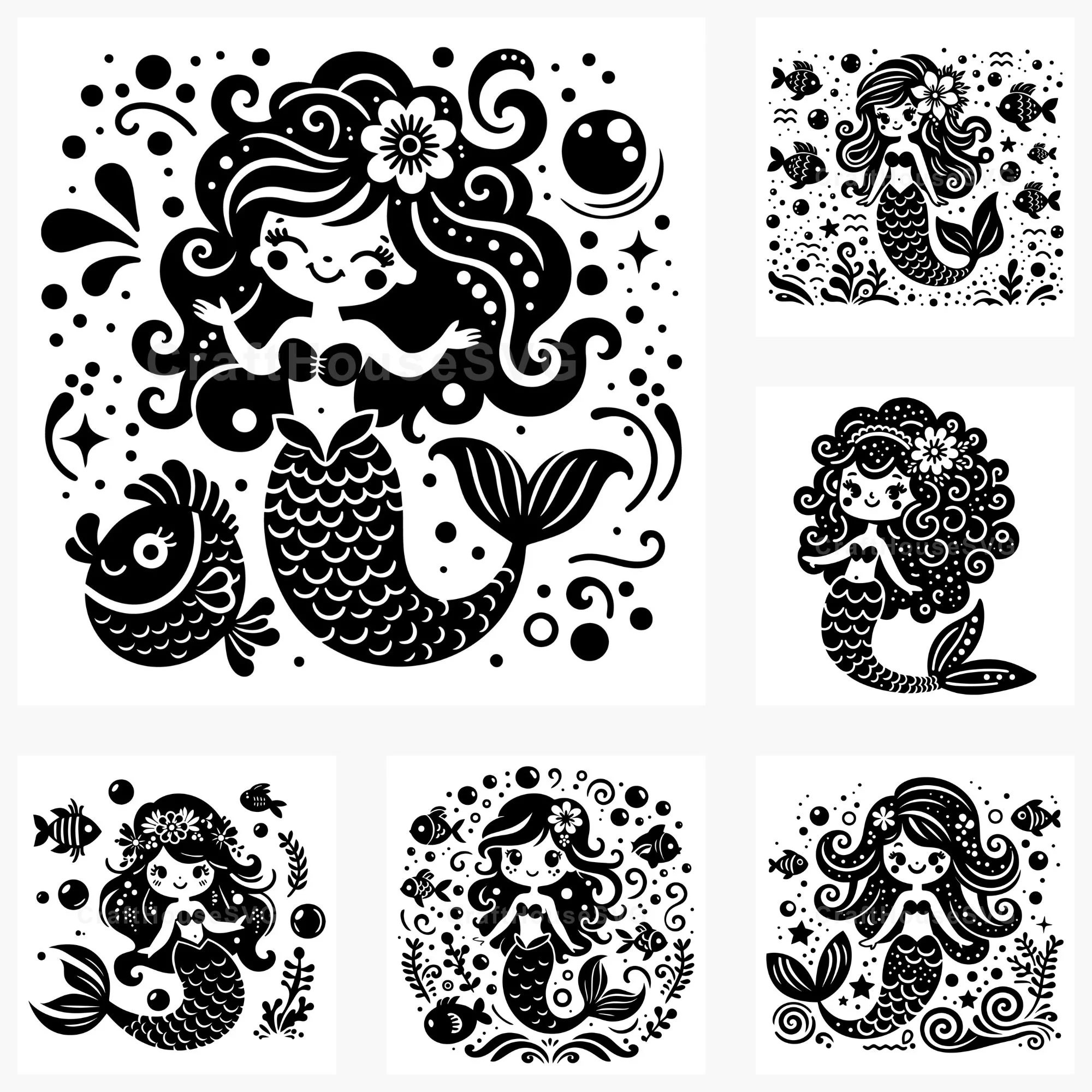 Whimsical Mermaid SVG Bundle - Image 4