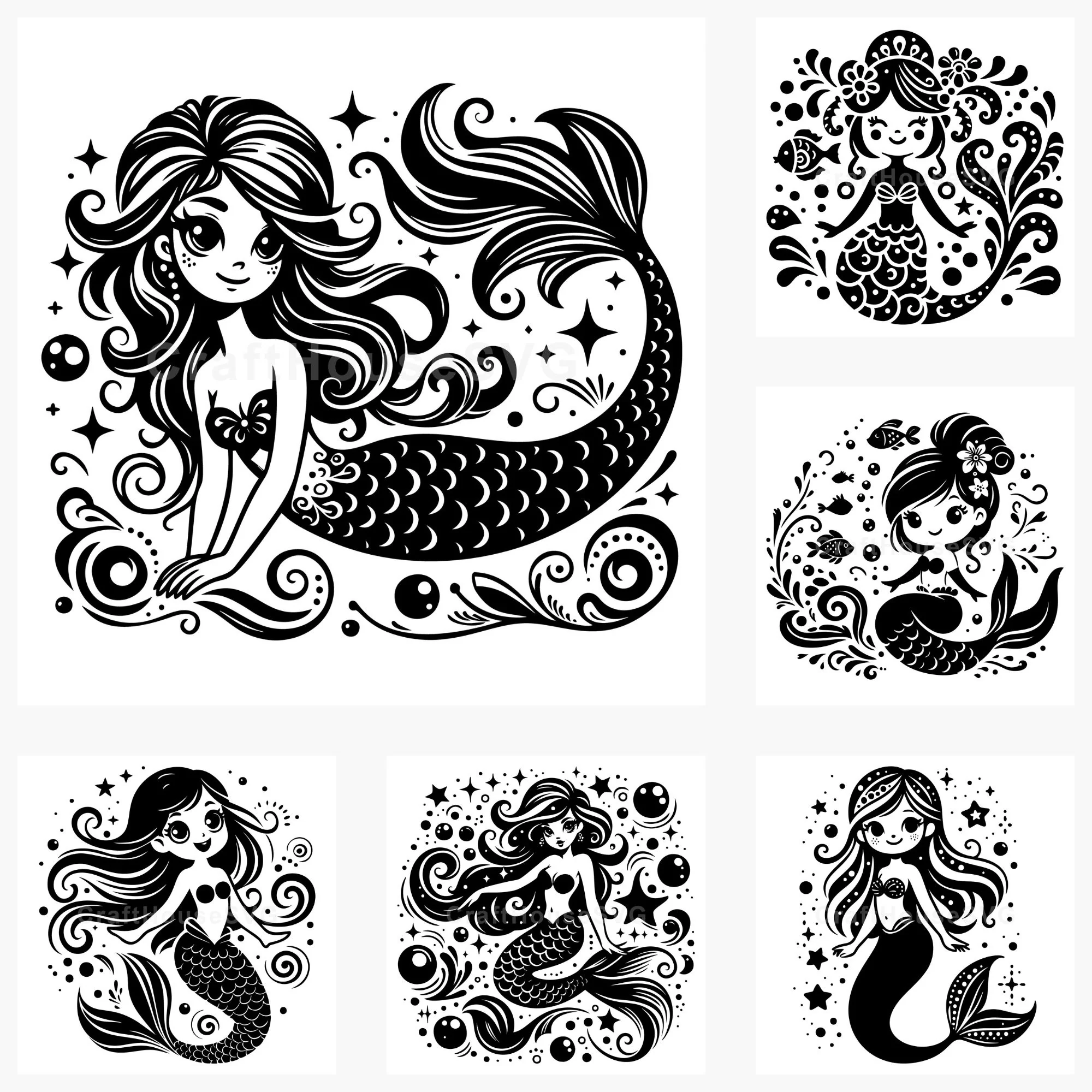 Whimsical Mermaid SVG Bundle - Image 5