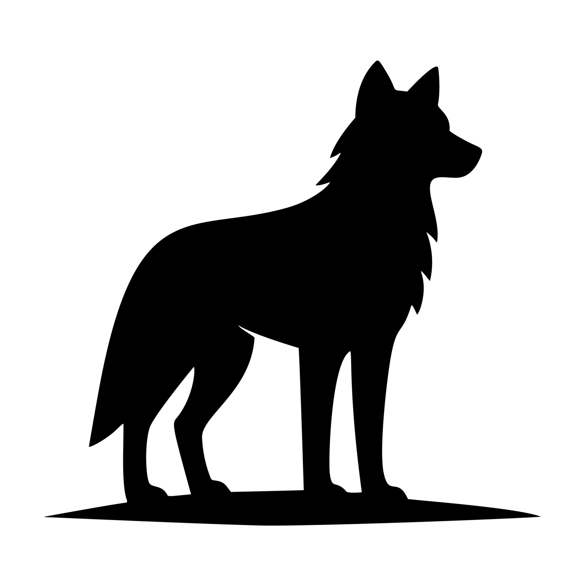 Wolf Standing Silhouette SVG