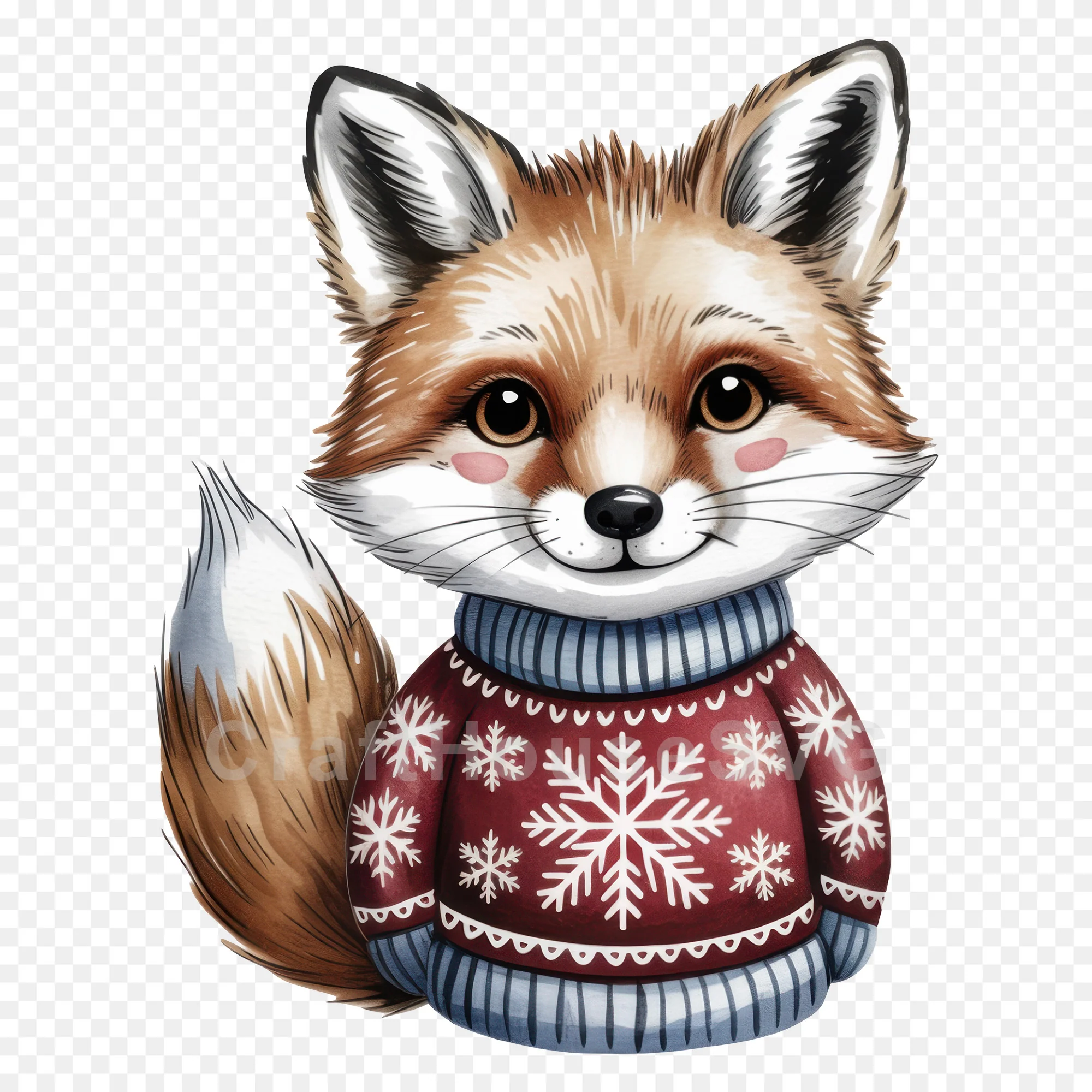 Woodland Animals Christmas Sweater Clipart Bundle - Image 10